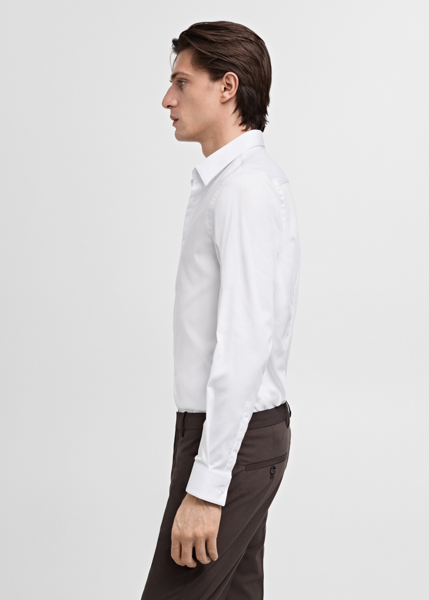 Slim fit cotton suit shirt - Details of the article 1