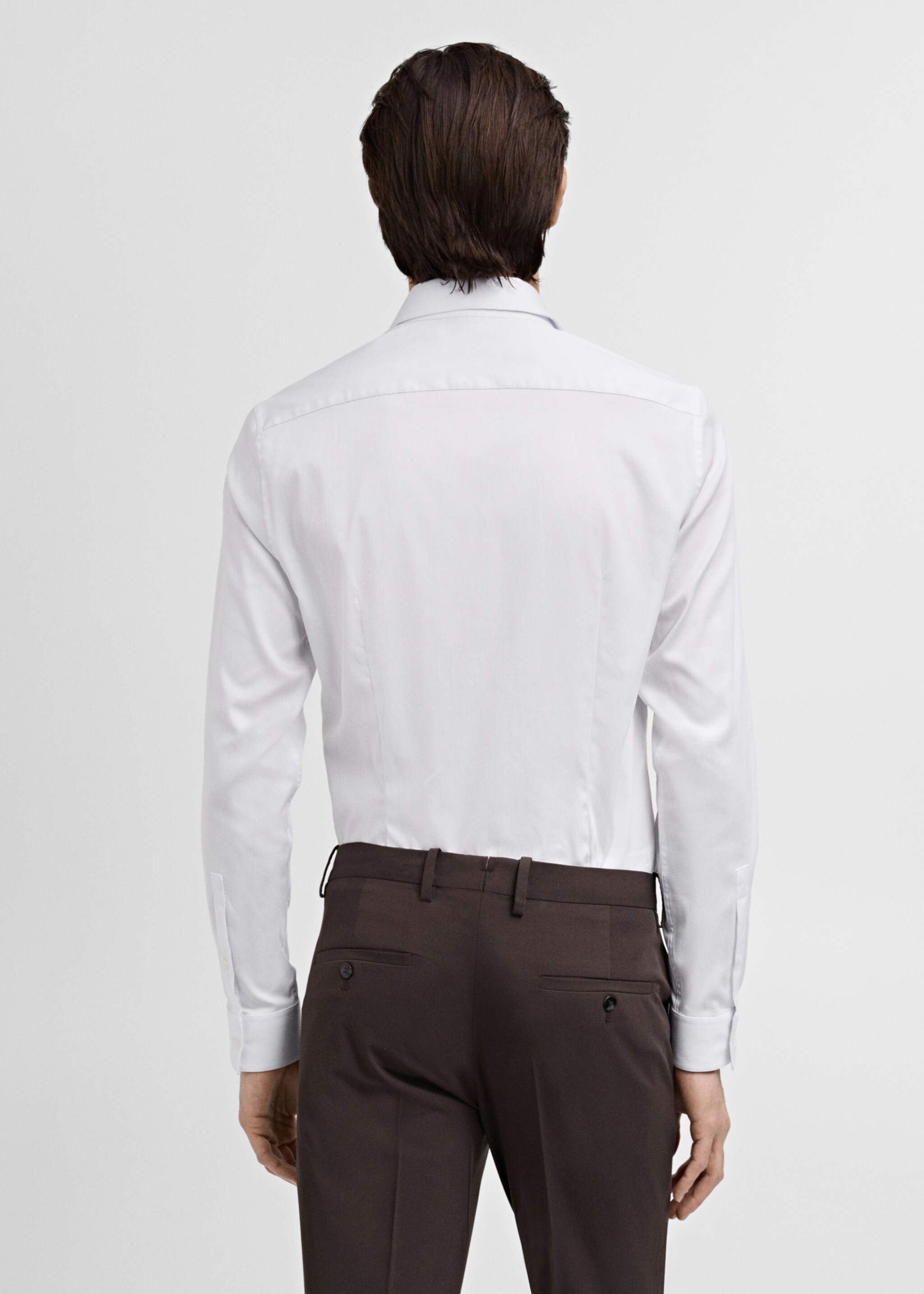 Camisa de fato slim fit de algodão - Verso do artigo