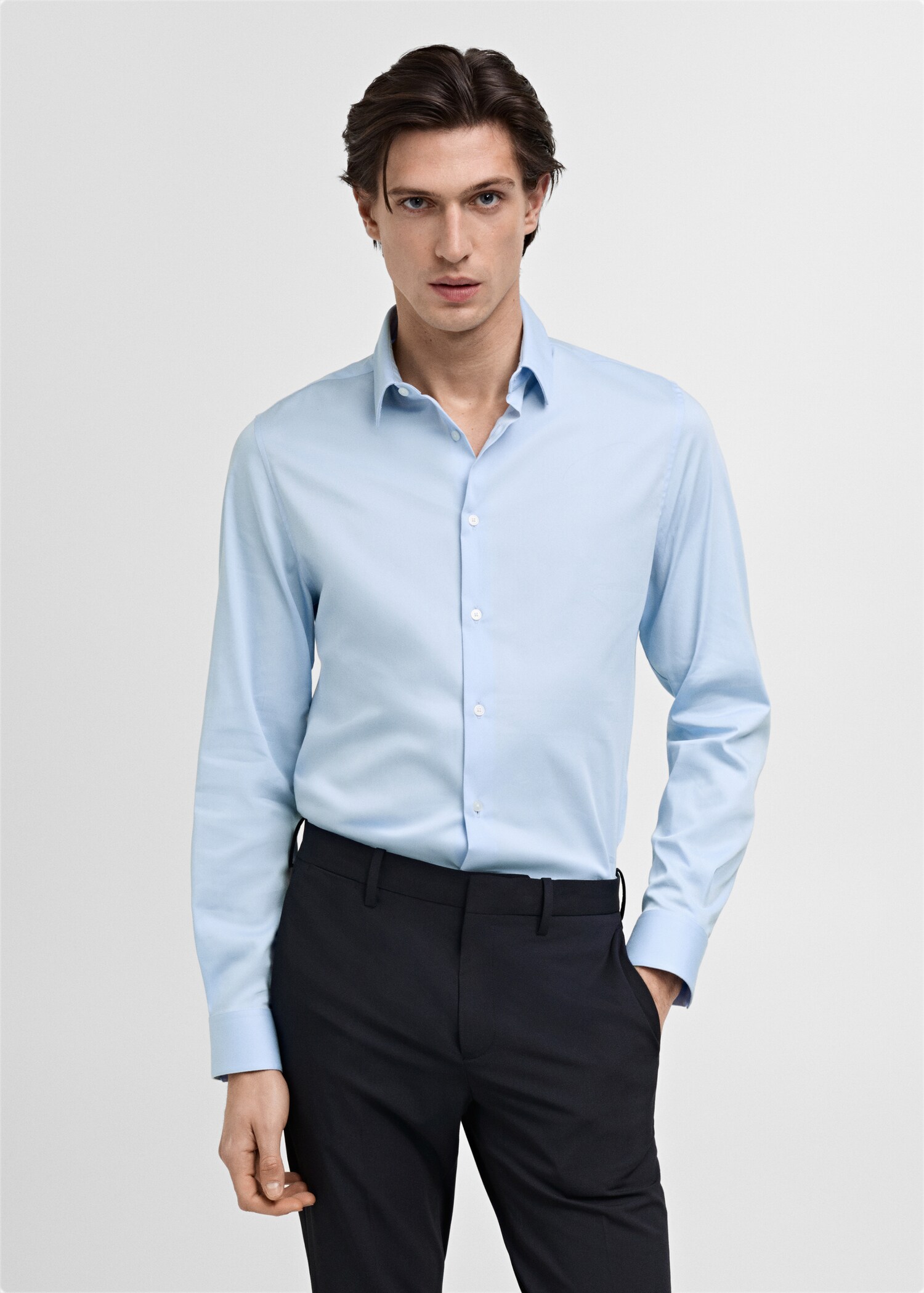 Chemise costume slim fit coton - Plan moyen