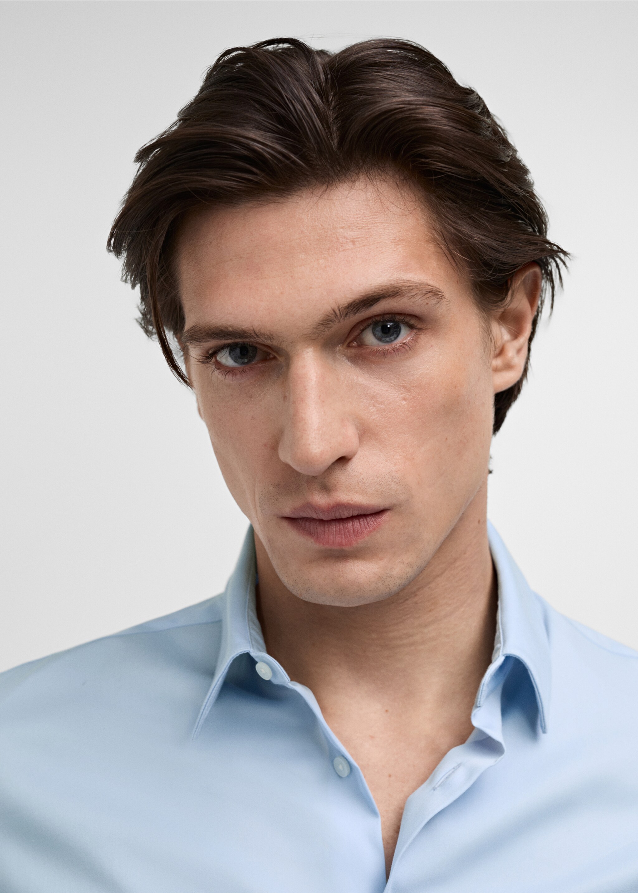 Camisa de fato slim fit de algodão - Pormenor do artigo 1