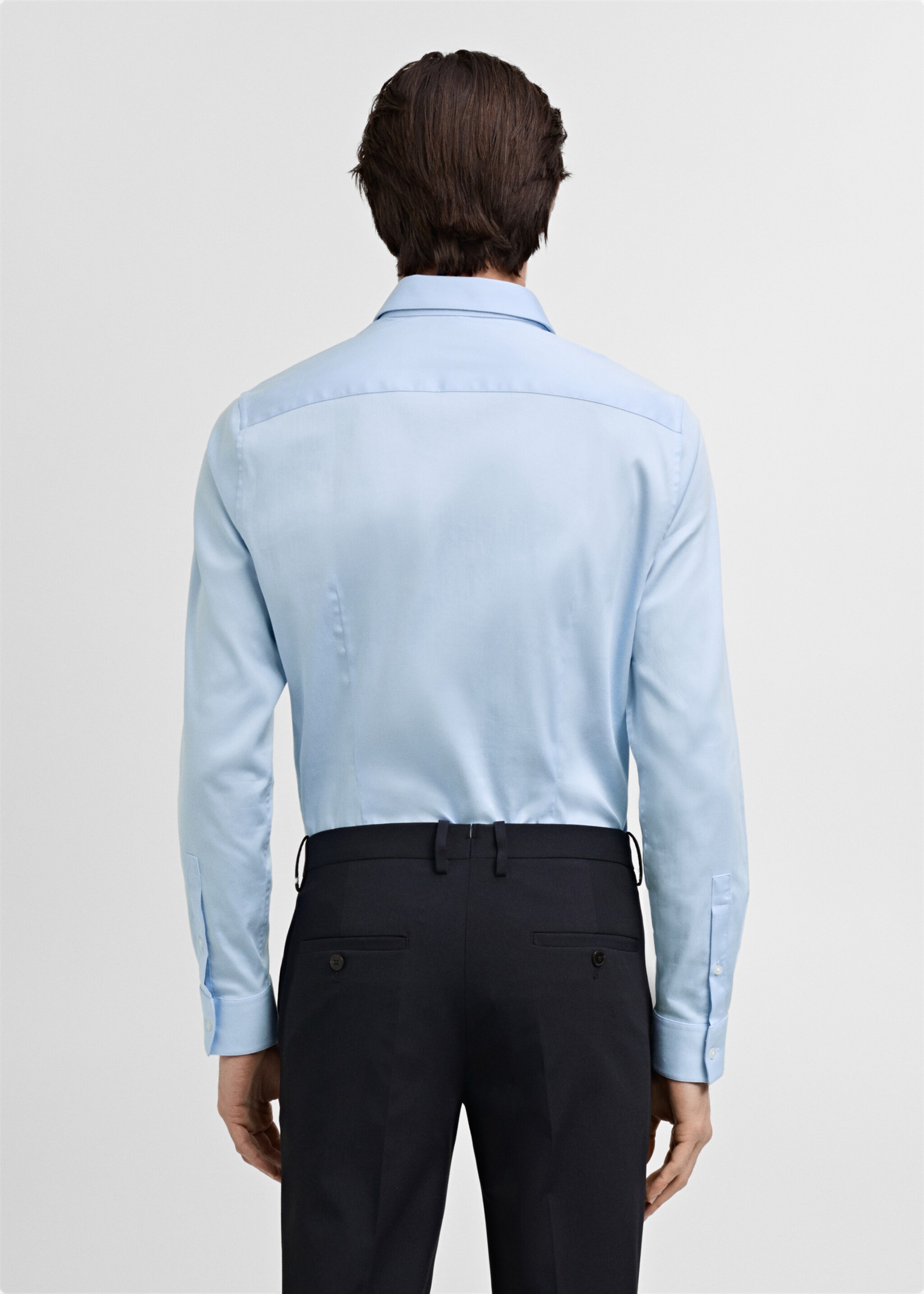 Camisa de fato slim fit de algodão - Verso do artigo