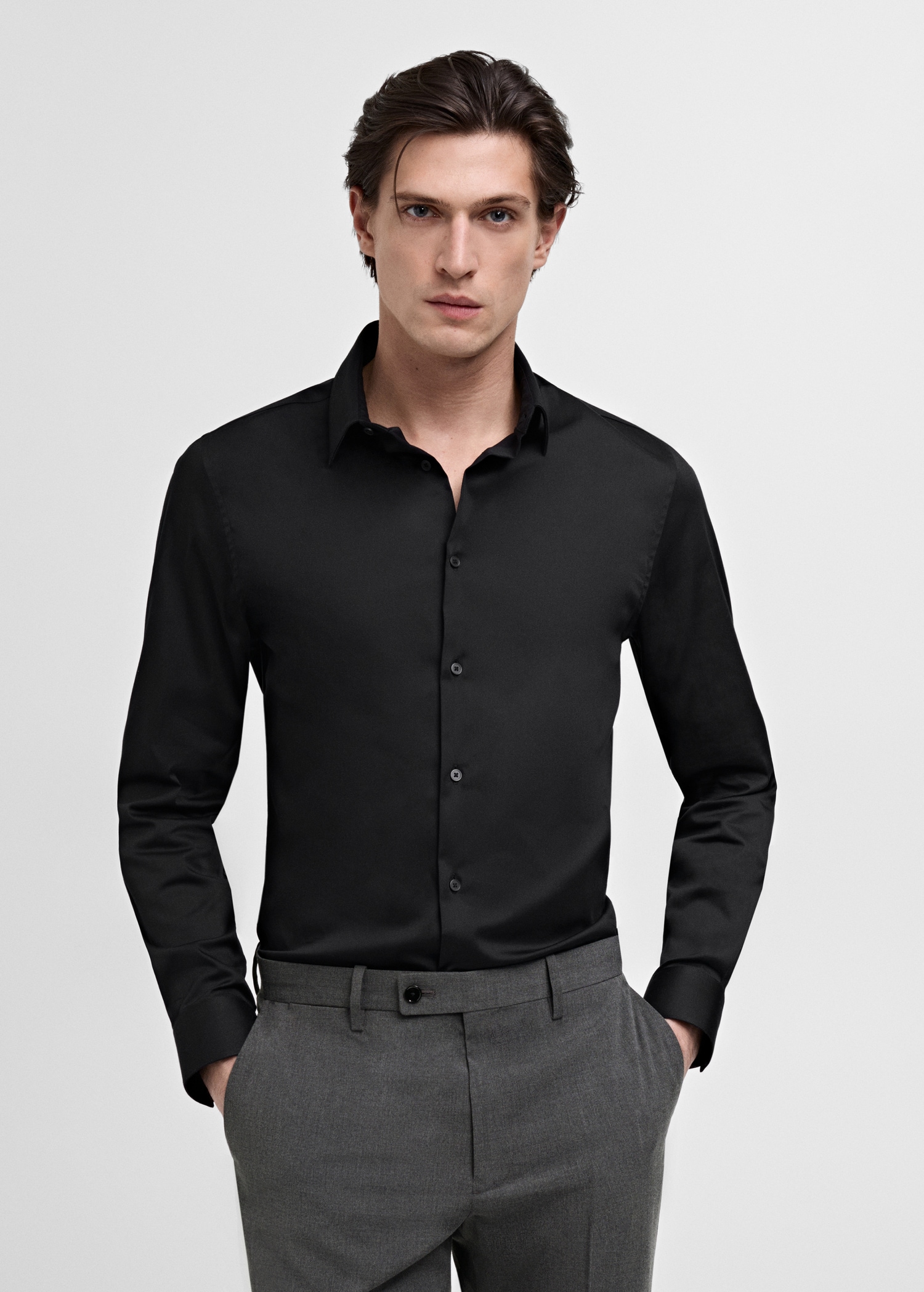 Chemise costume slim fit coton - Plan moyen
