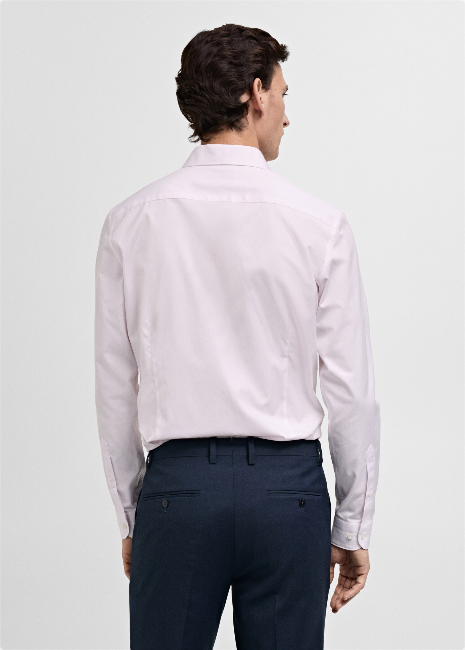 Slim Fit-Anzughemd aus 100 % Baumwolle - Rückseite des Artikels