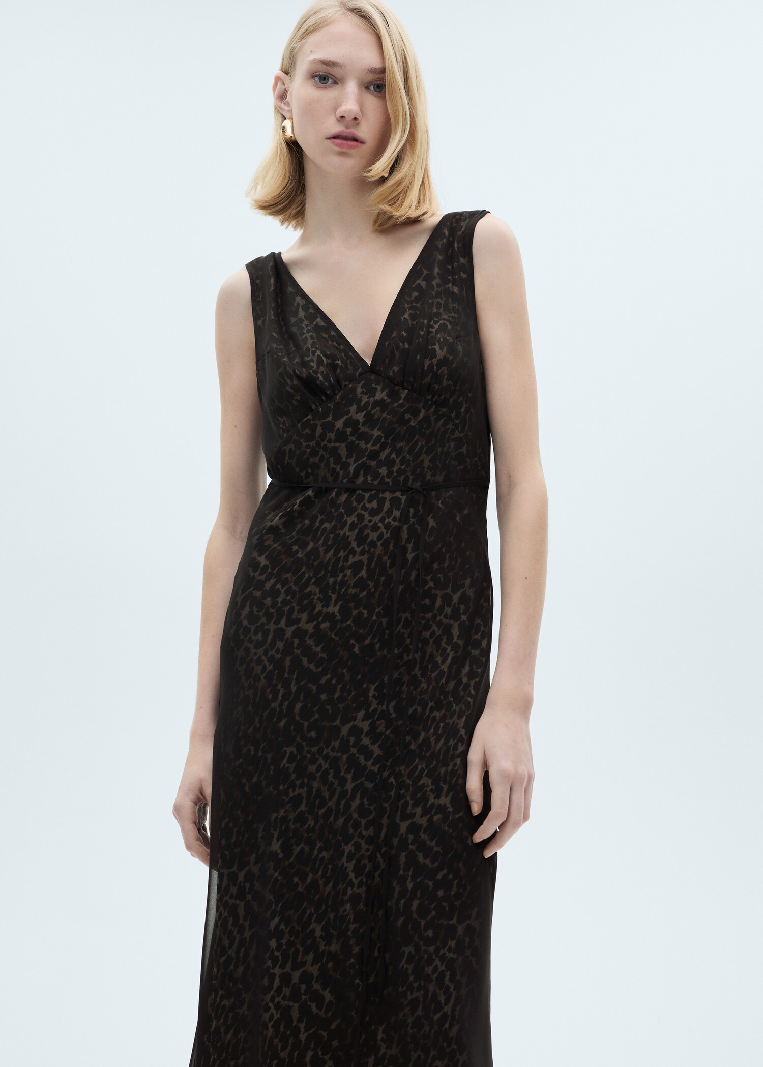 Leopard V-neck dress - Medium plane