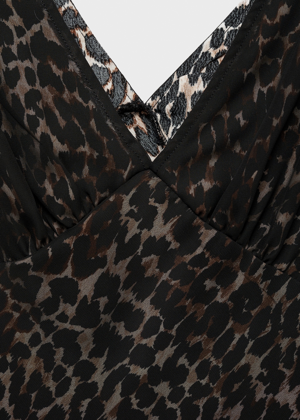 Animal-print v-neck dress