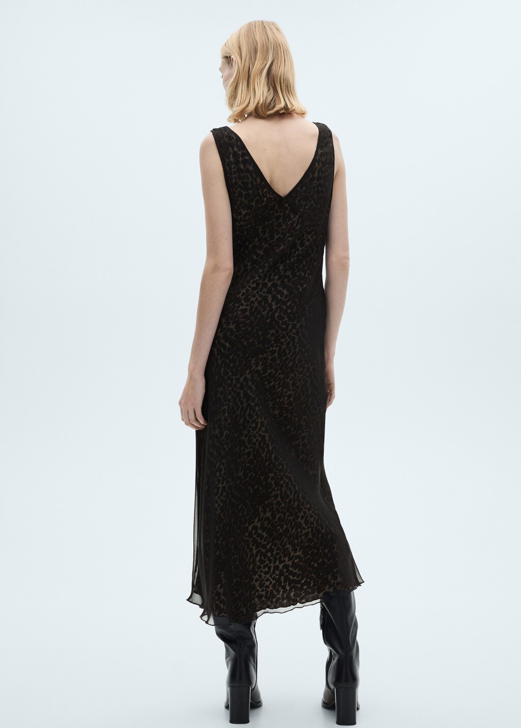 パーティードレス V-neck Leopard Pattern Evening Cocktail Gown Leopard Pattern Evening Cocktail Gown | Runway Catalog