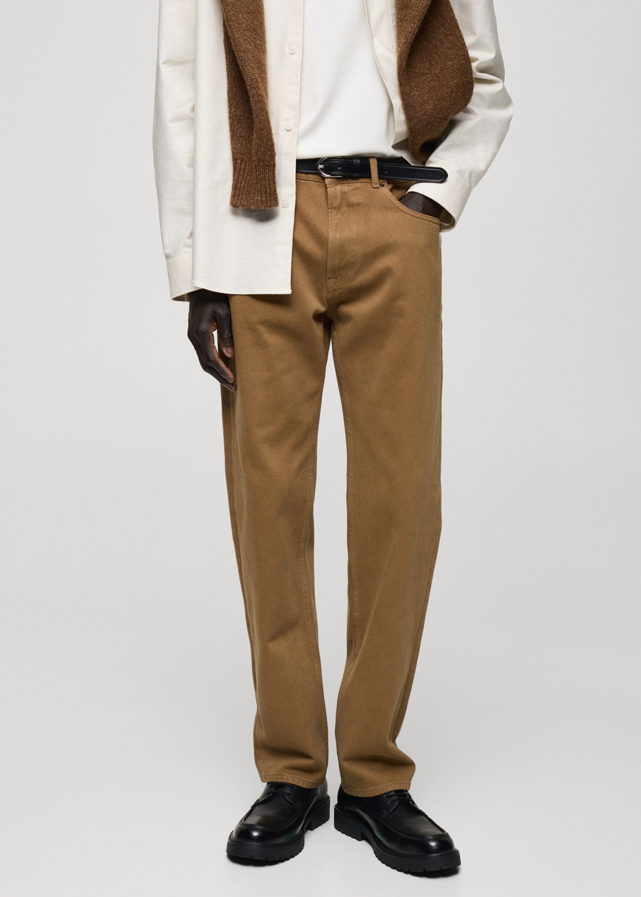 Straight fit cotton jeans - Medium plane
