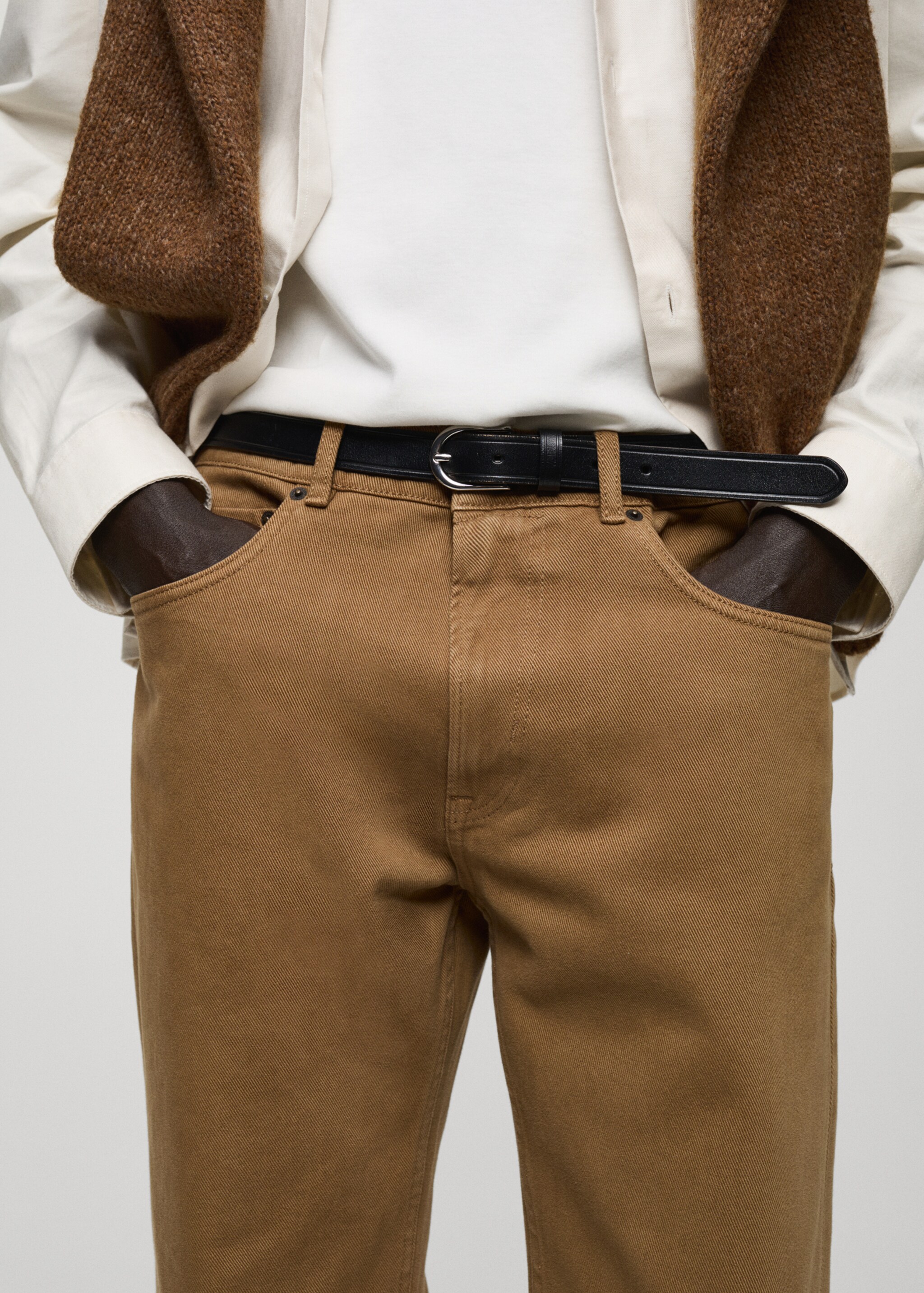 Straight fit cotton jeans - Details of the article 1