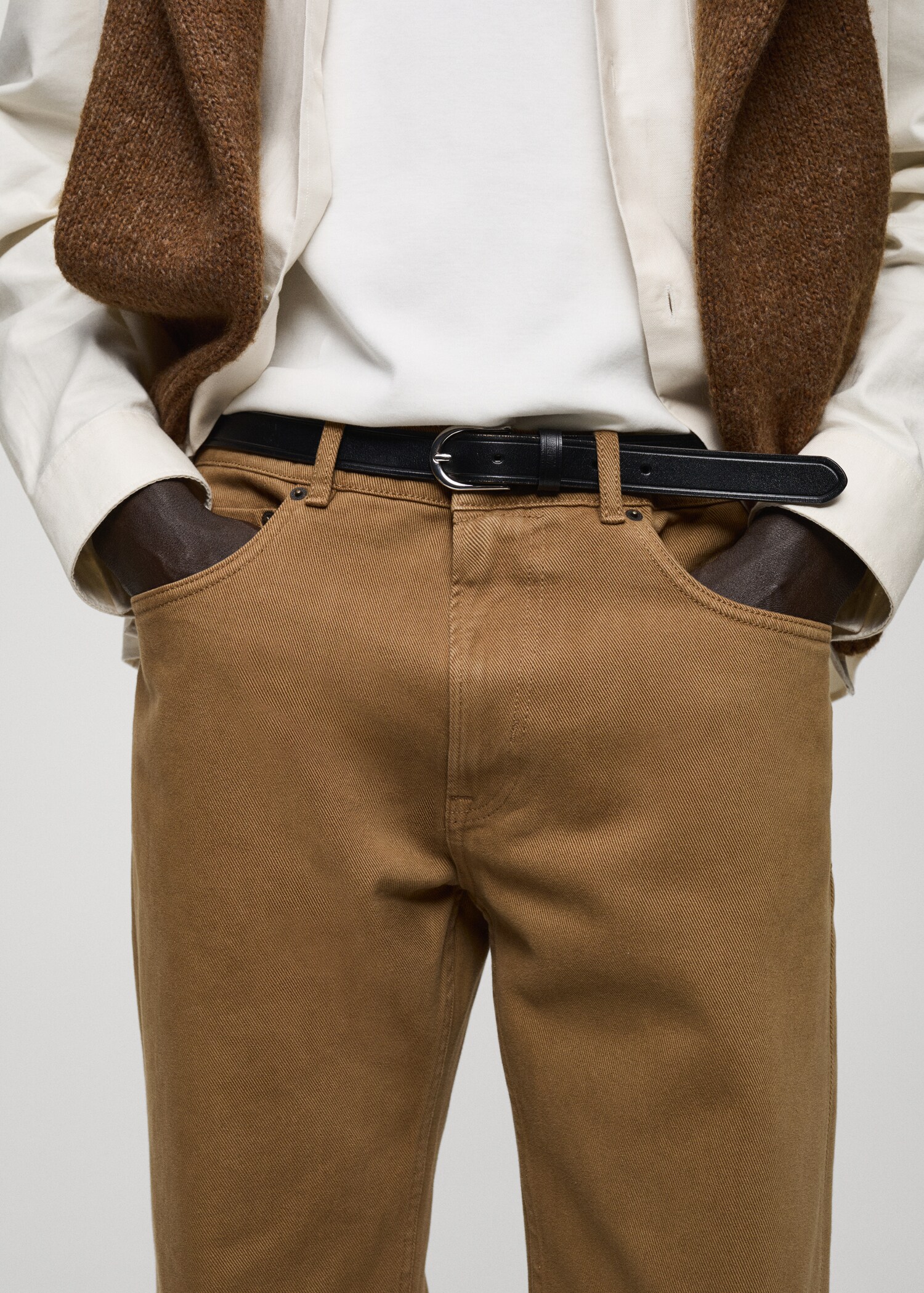 Straight fit cotton jeans - Details of the article 1