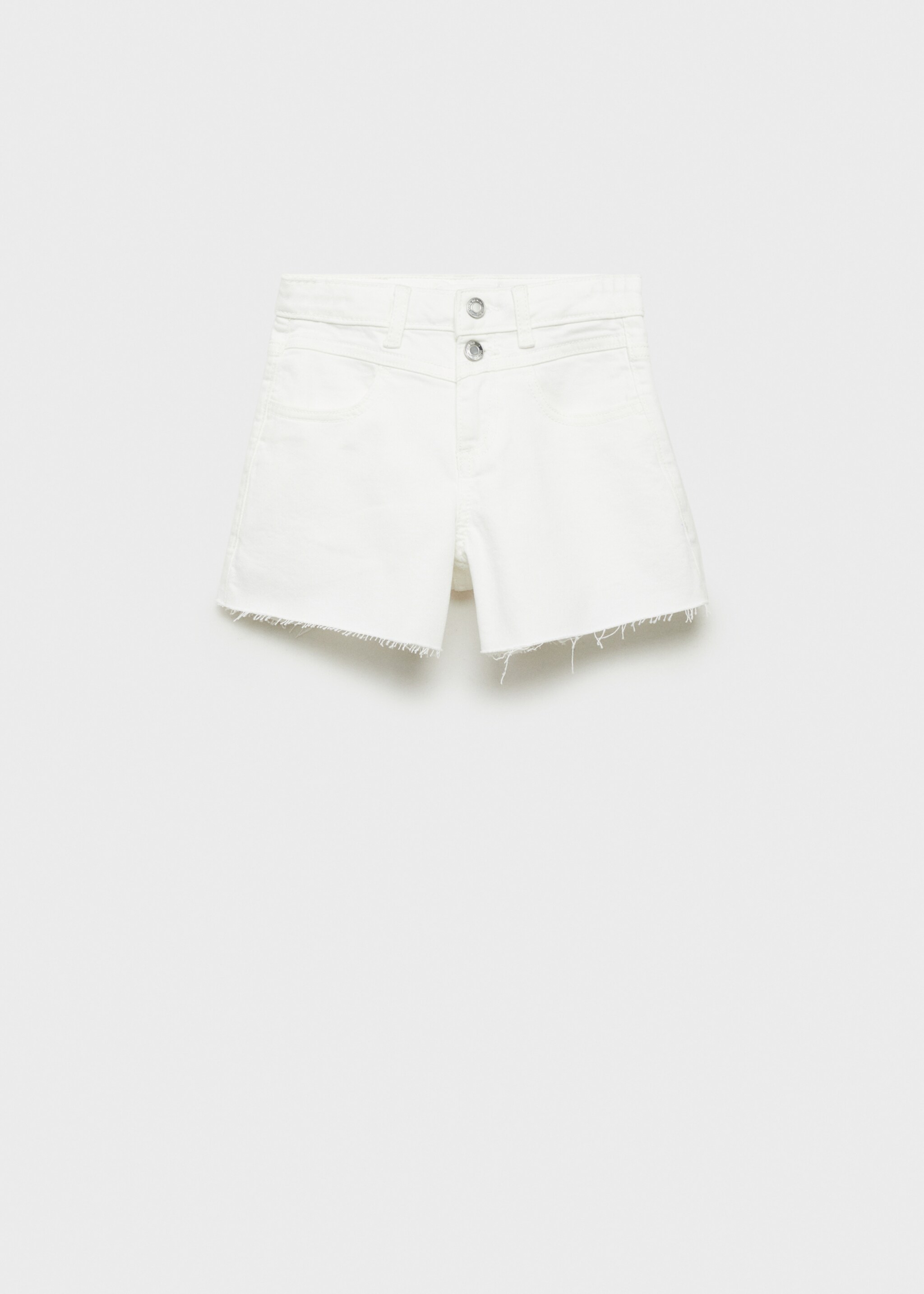 Denim shorts with frayed hem - Article without model