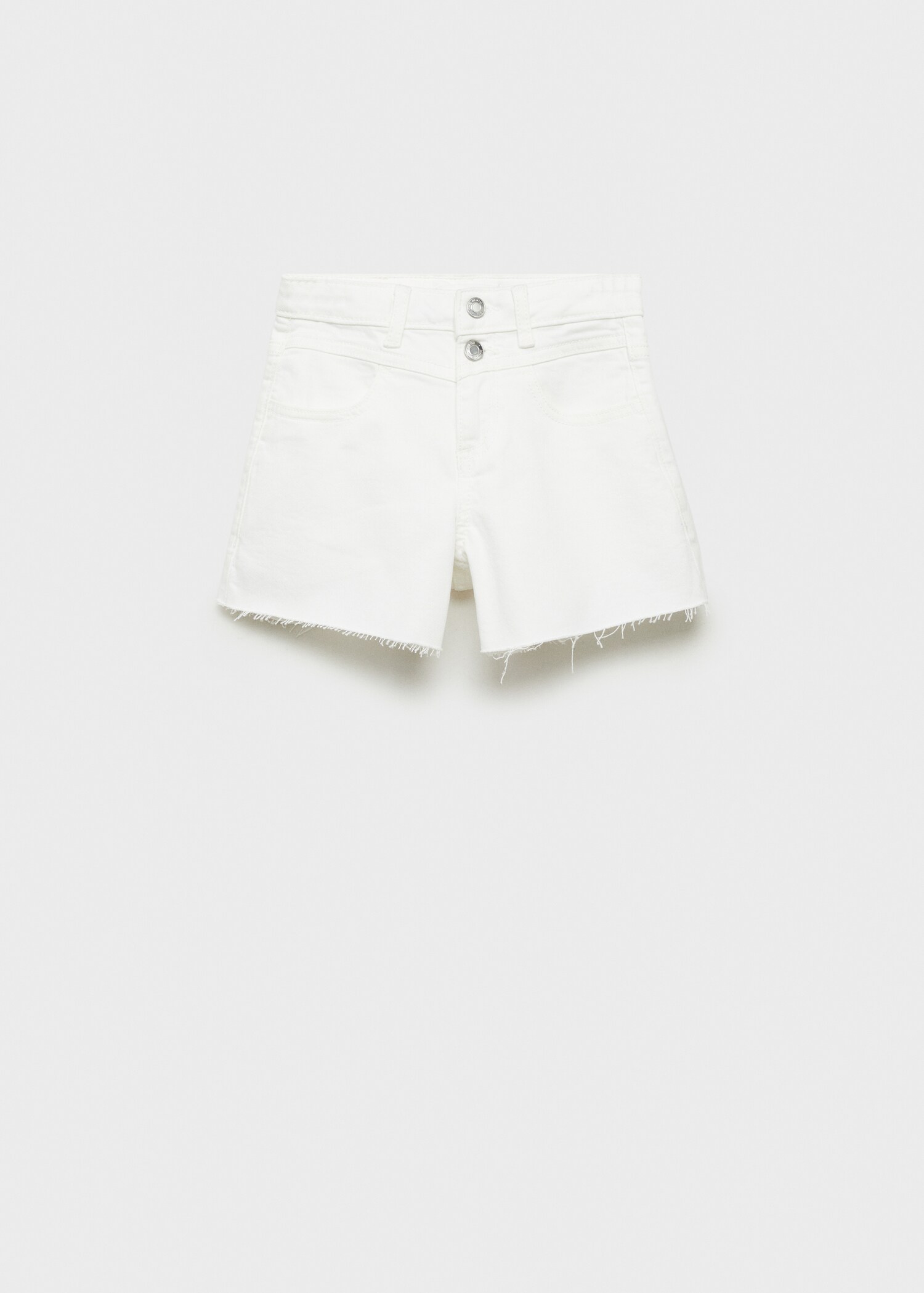 Denim shorts with frayed hem - Article without model