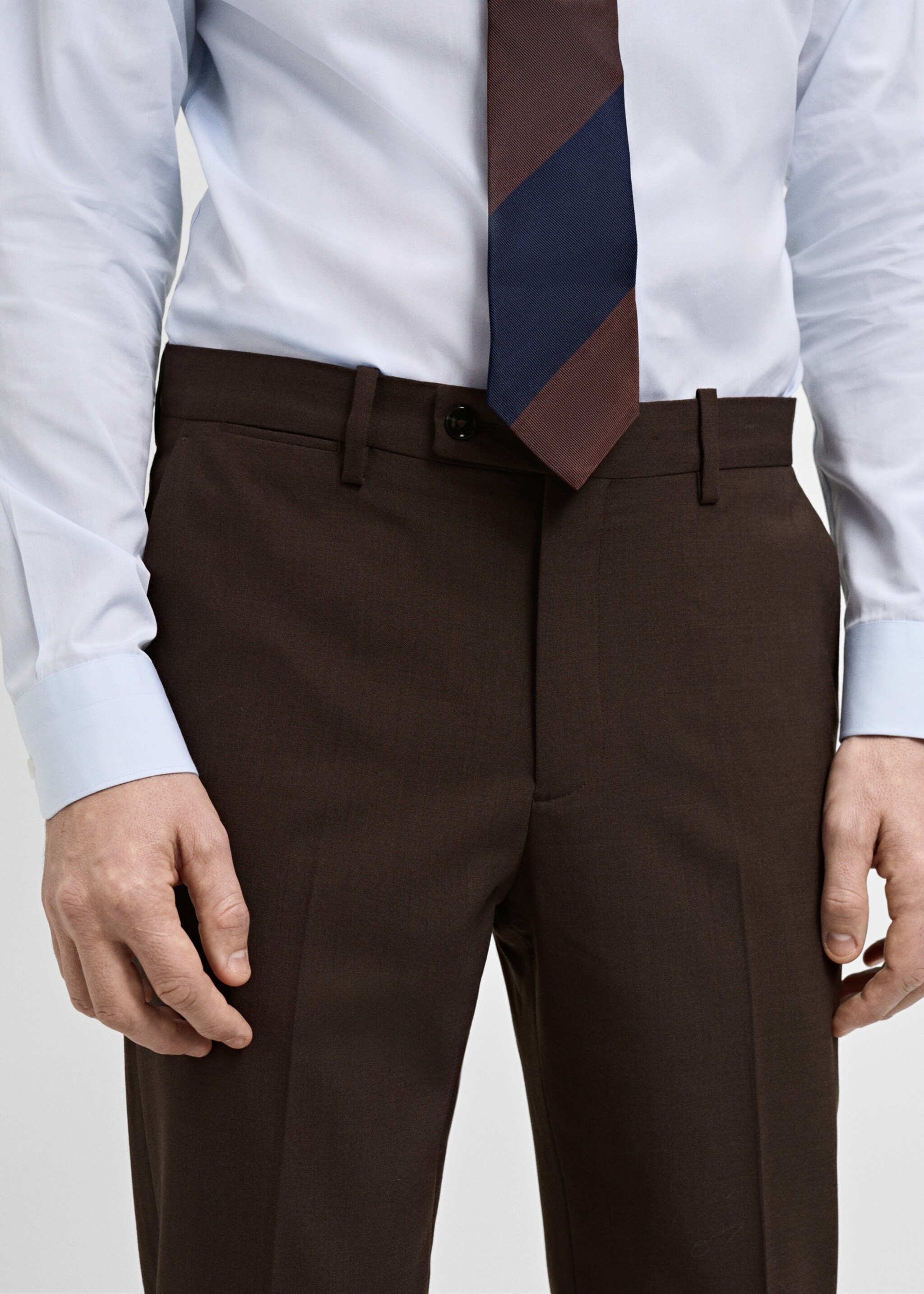 Turin pantalon 100% wol - Detail van het artikel 1, Bruin. Ref: 87090621-00.