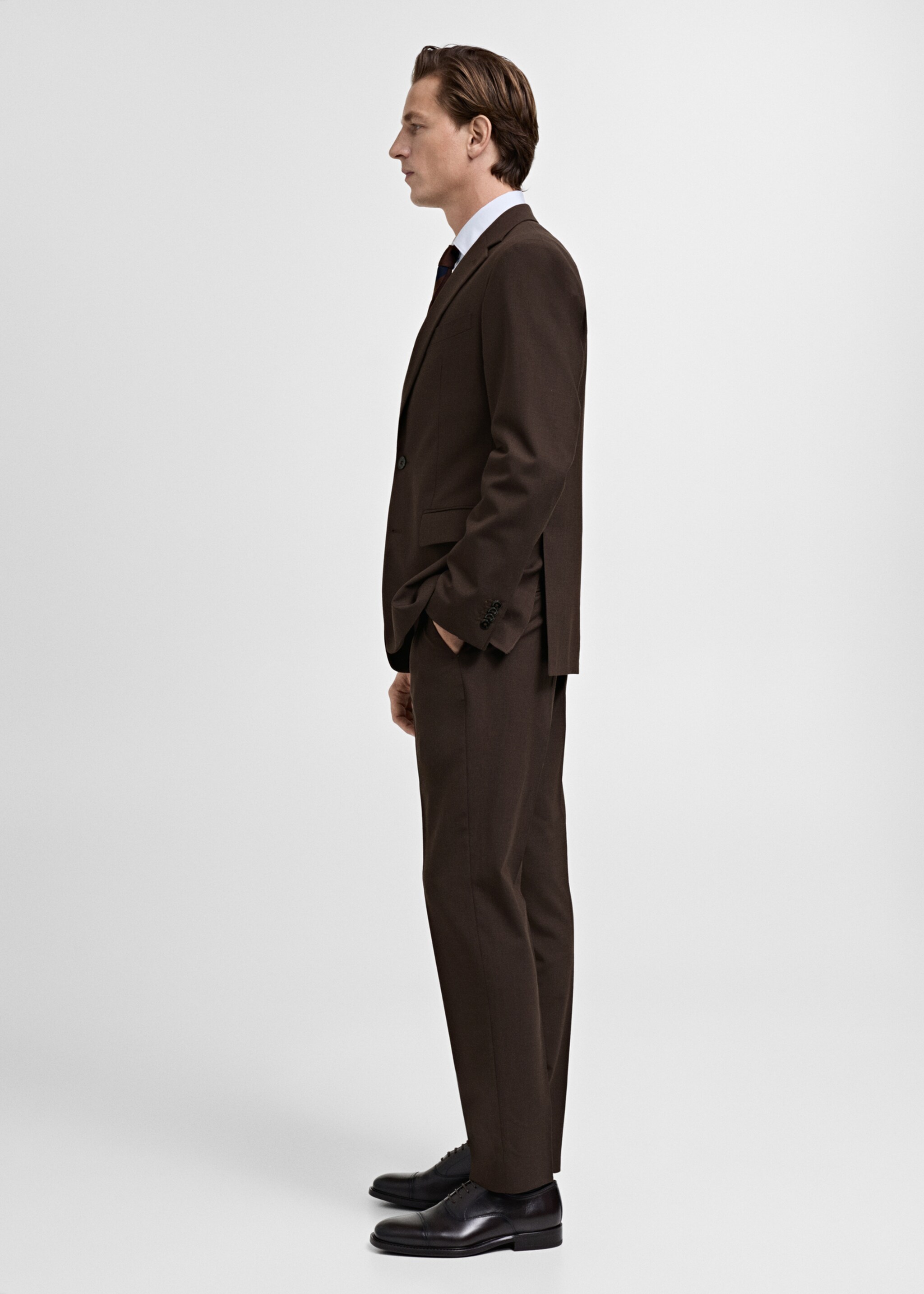 Turin pantalon 100% wol - Detail van het artikel 2, Bruin. Ref: 87090621-00.