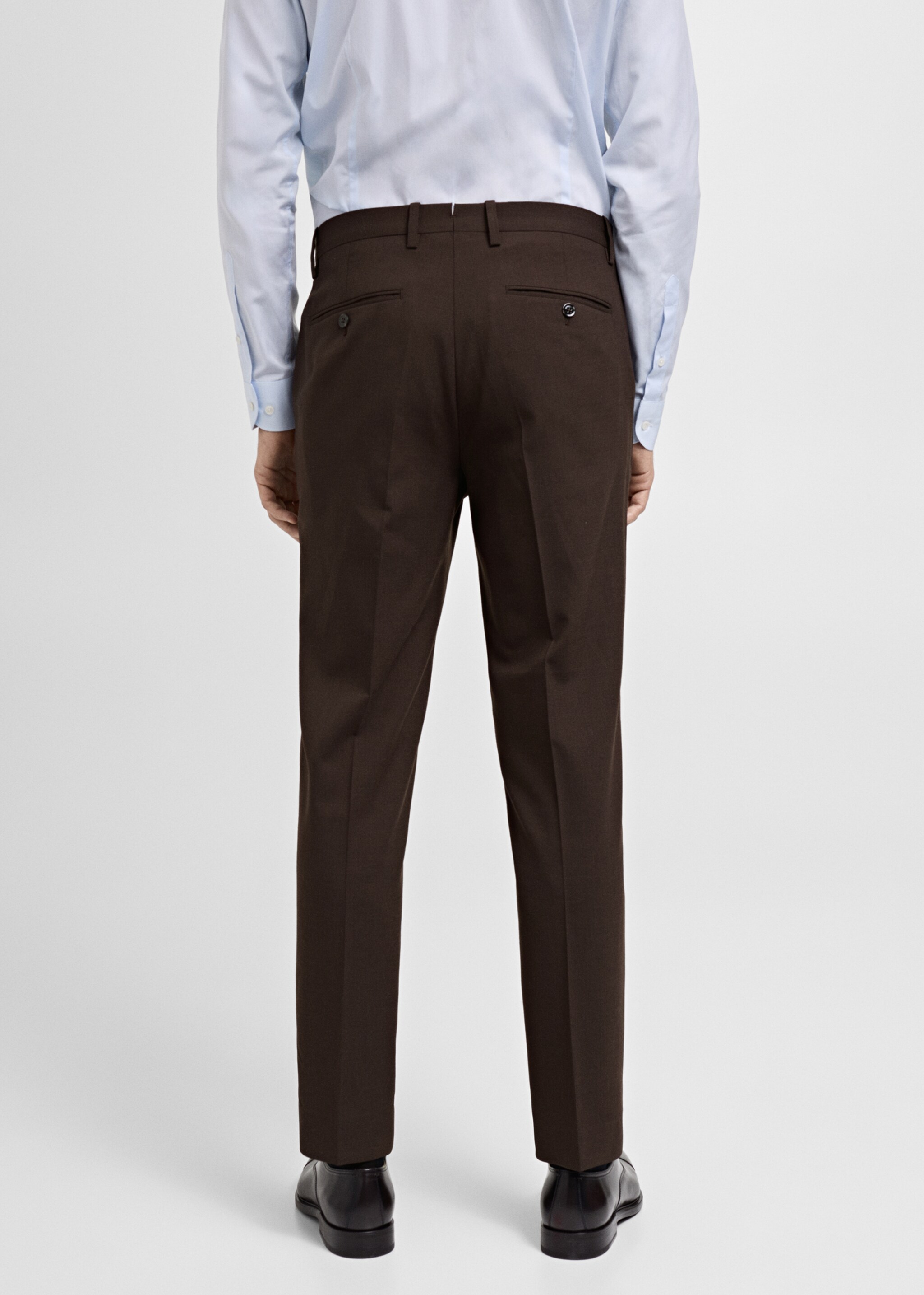 Turin pantalon 100% wol - Achterkant van het artikel, Bruin. Ref: 87090621-00.