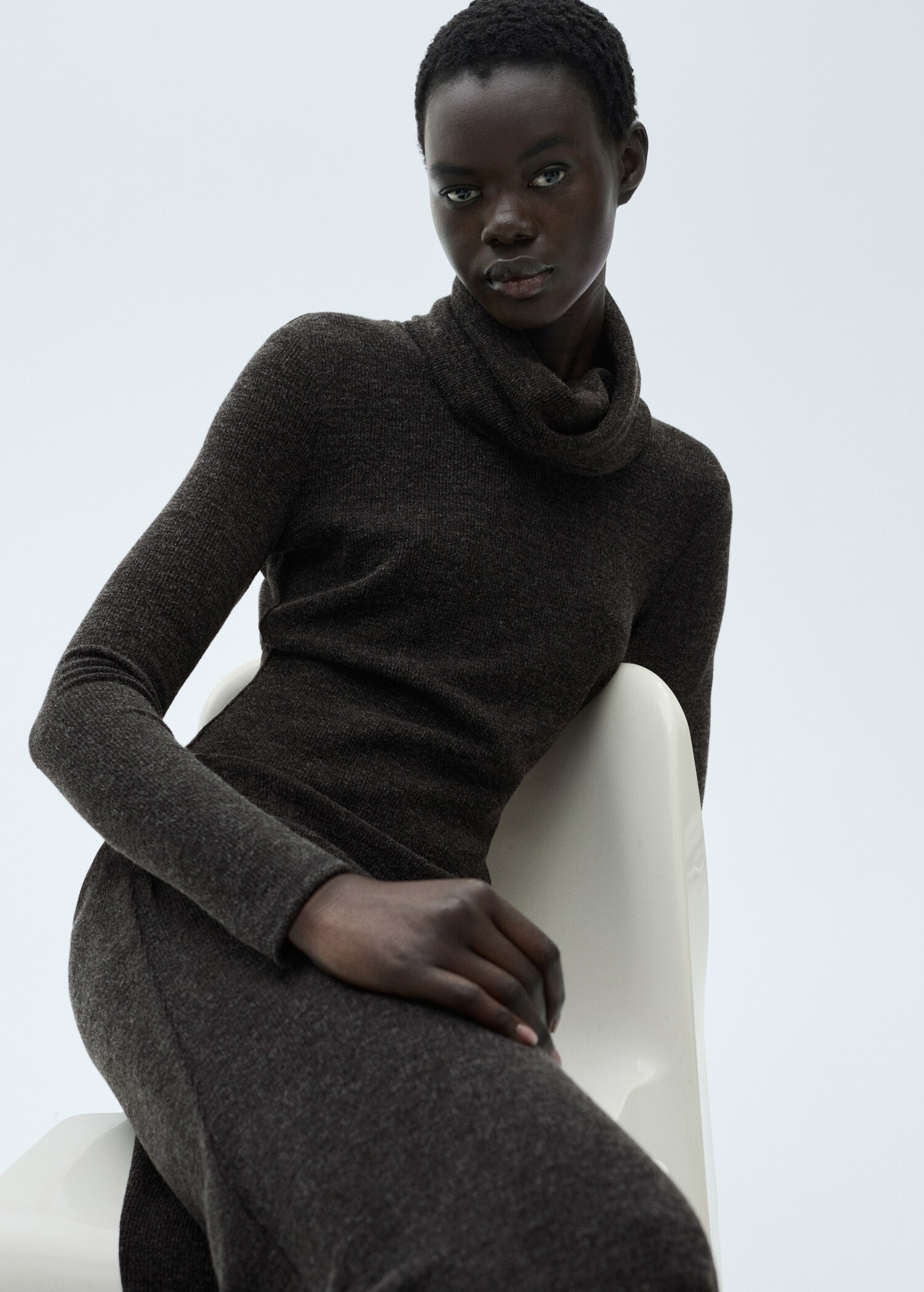 Mandana Beige Turtleneck Dress main image 1
