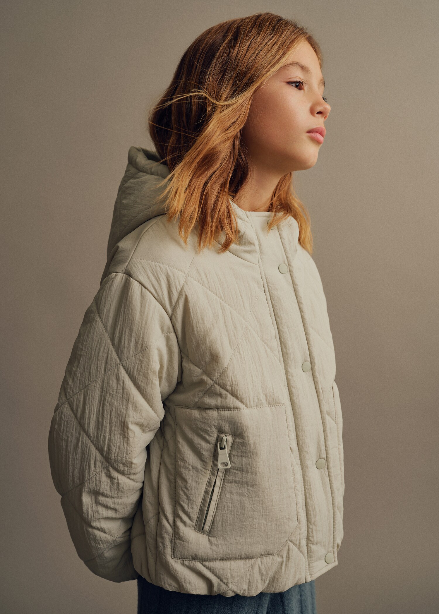 Anorak matelassé capuche - Plan moyen