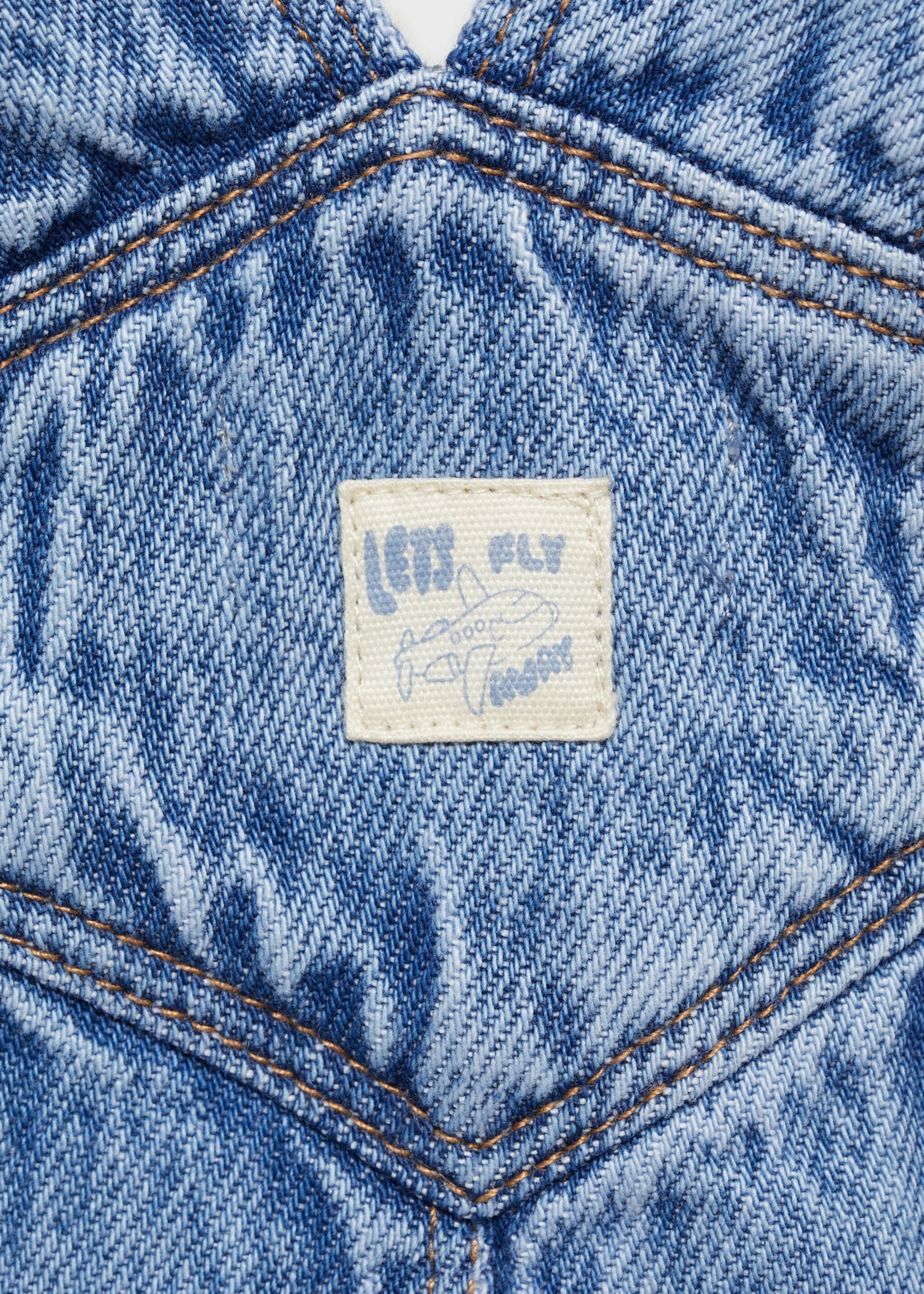 Long denim overalls with pocket - Details of the article 0