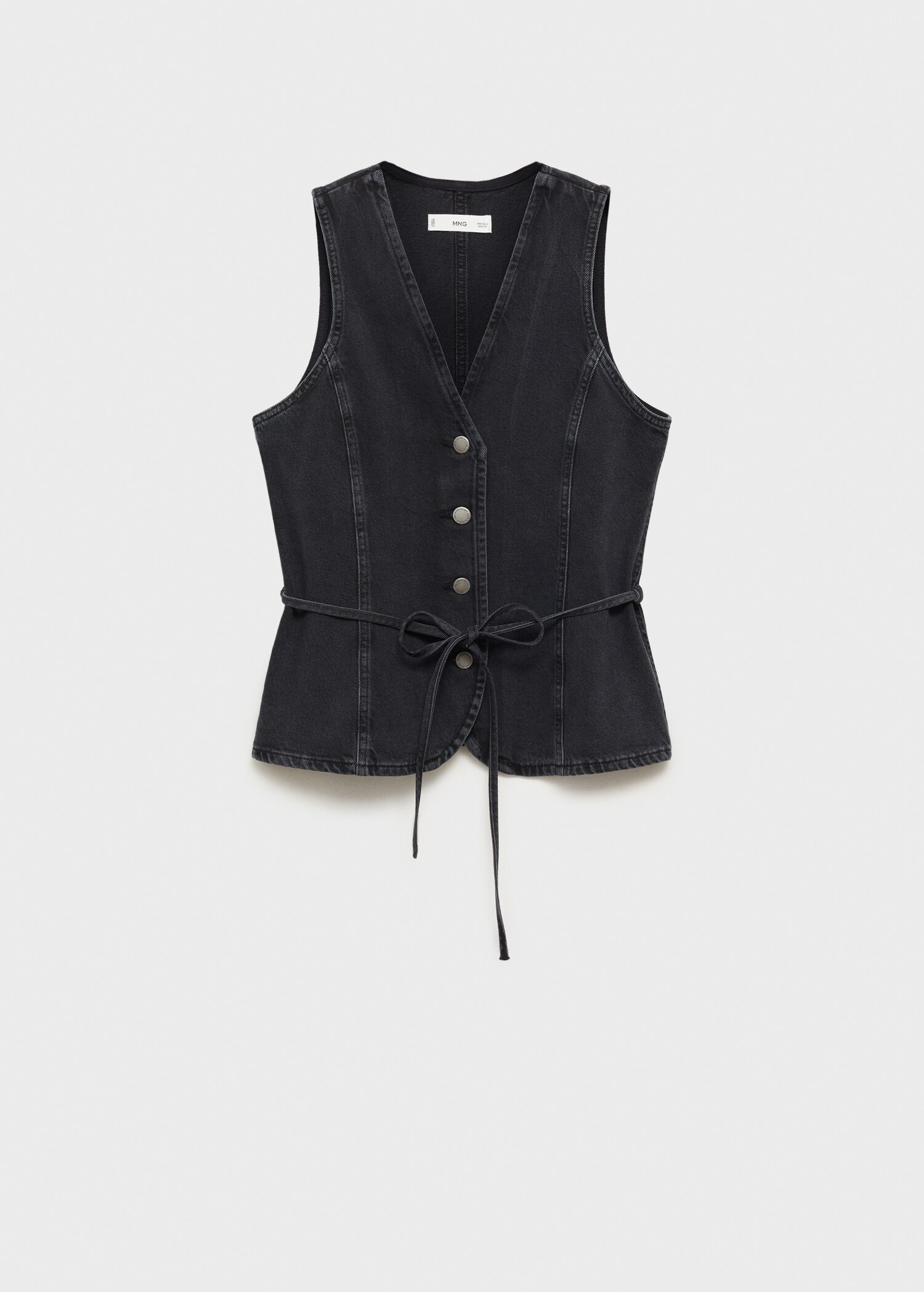 Denim gilet met strik - Artikel zonder model