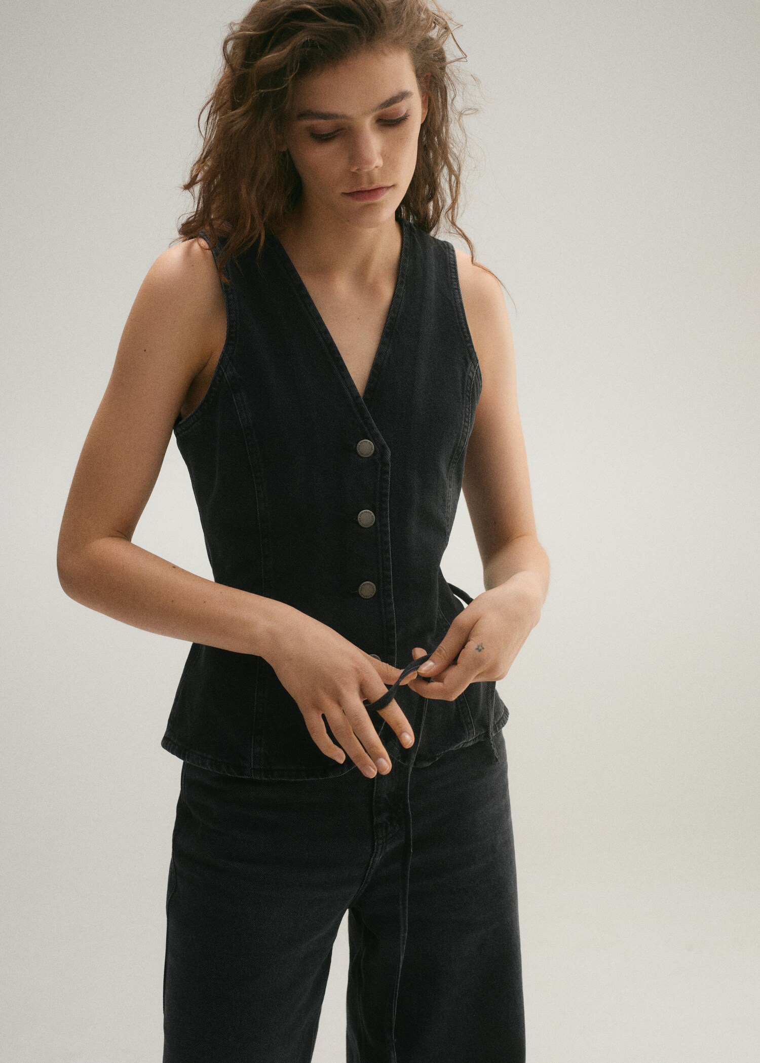 Denim gilet met strik - Detail van het artikel 2