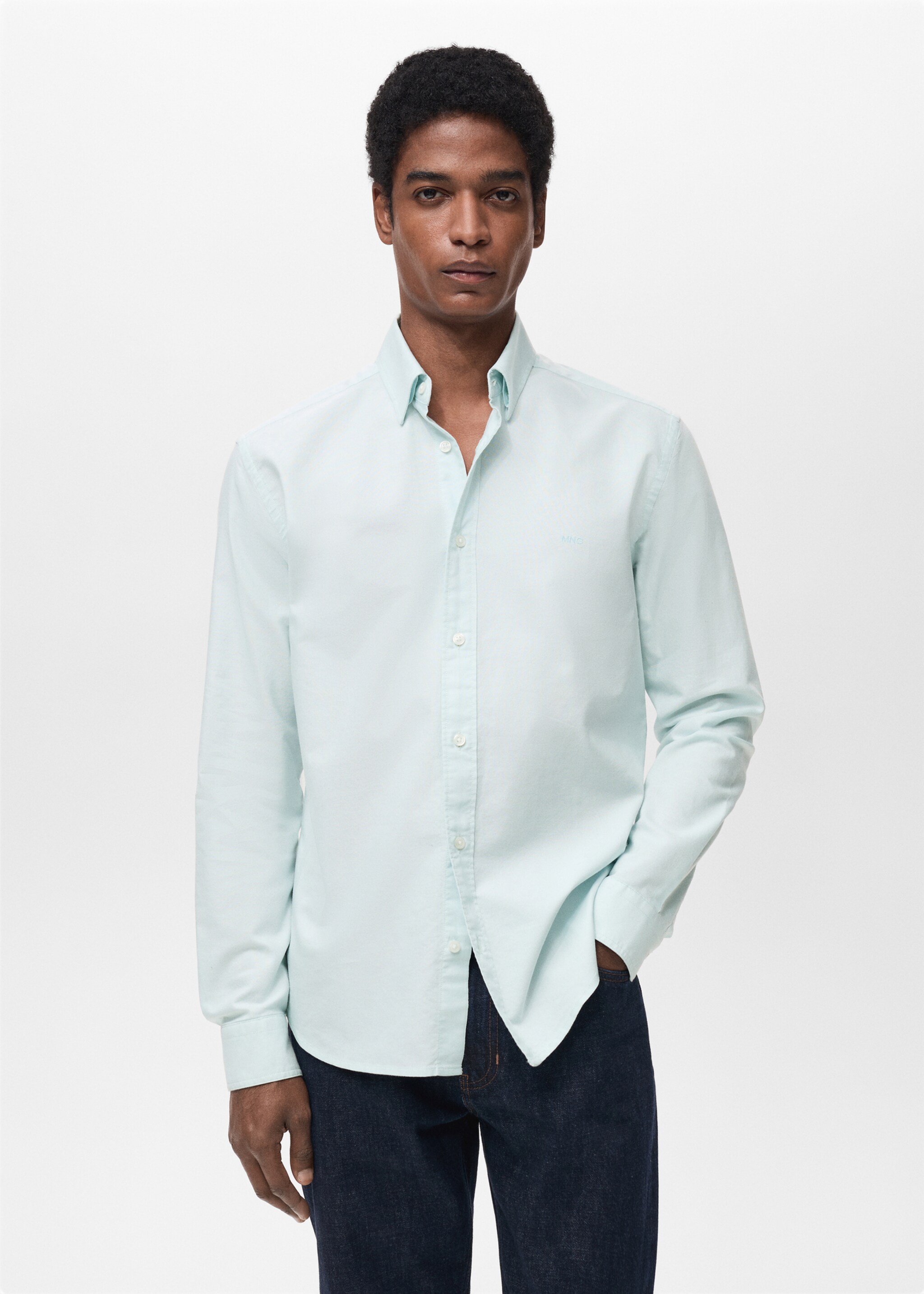 Camisa 100% algodón Oxford logo - Plano medio