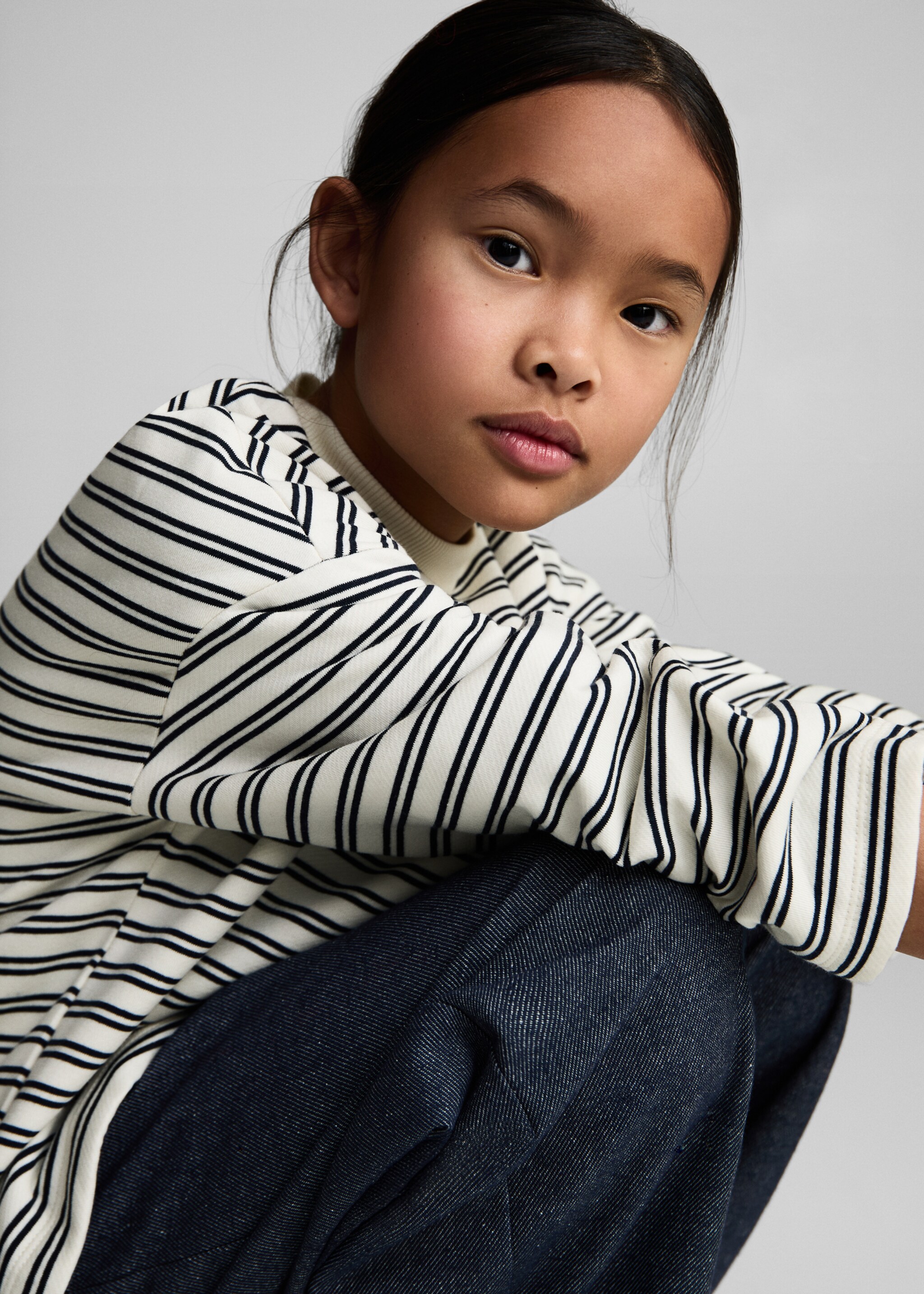 Gestreiftes Baumwoll-Sweatshirt - Detail des Artikels 1