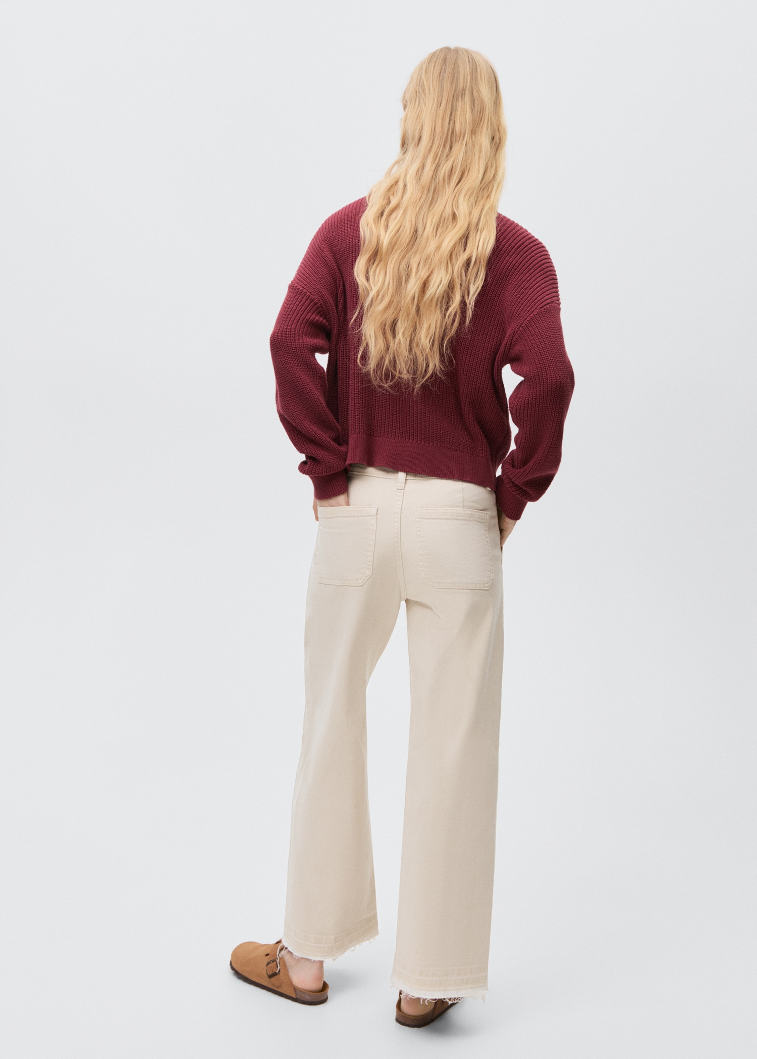 Blugi culottes cu buzunare - Spatele articolului