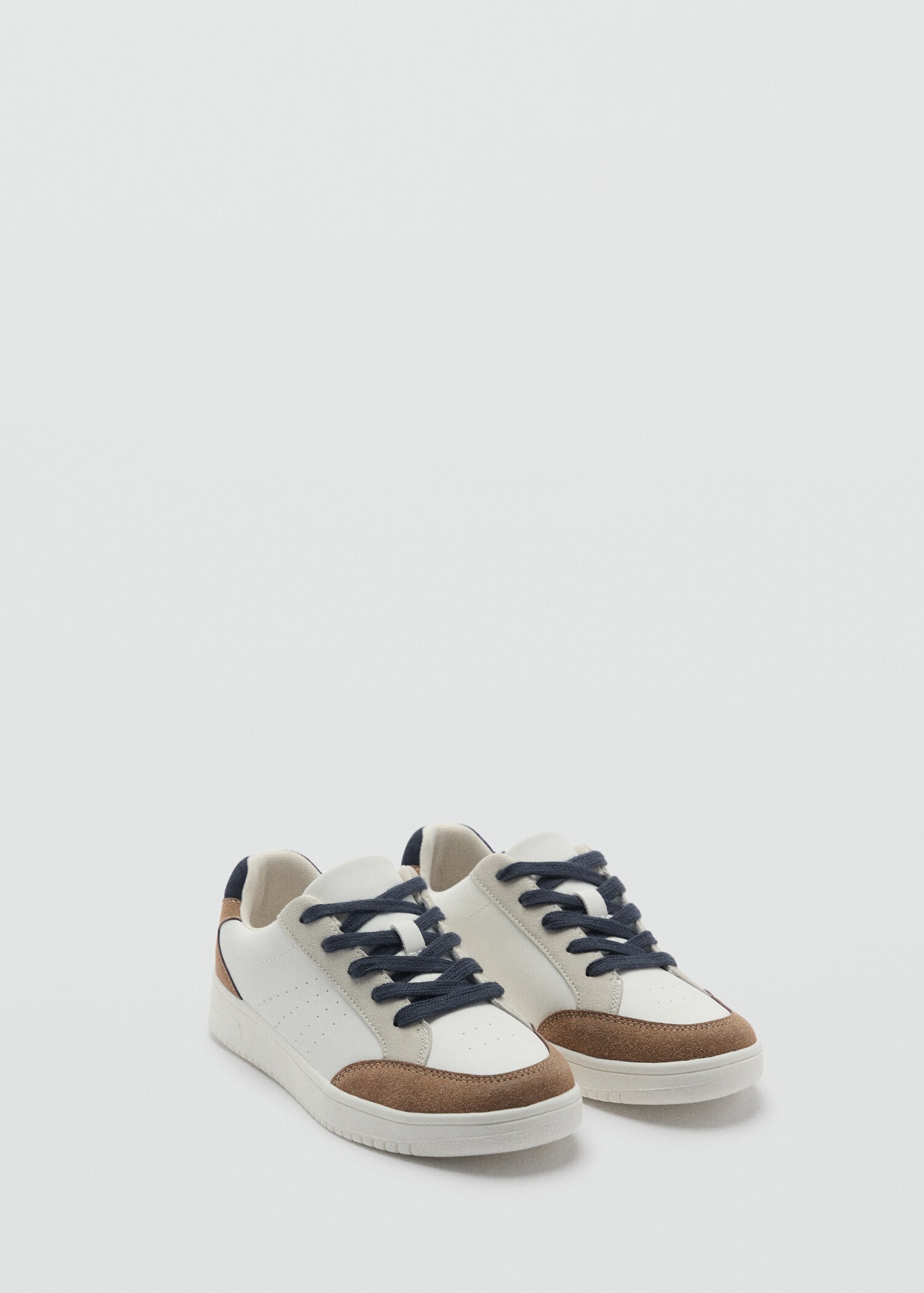 Lace-up mixed sneakers - Medium plane