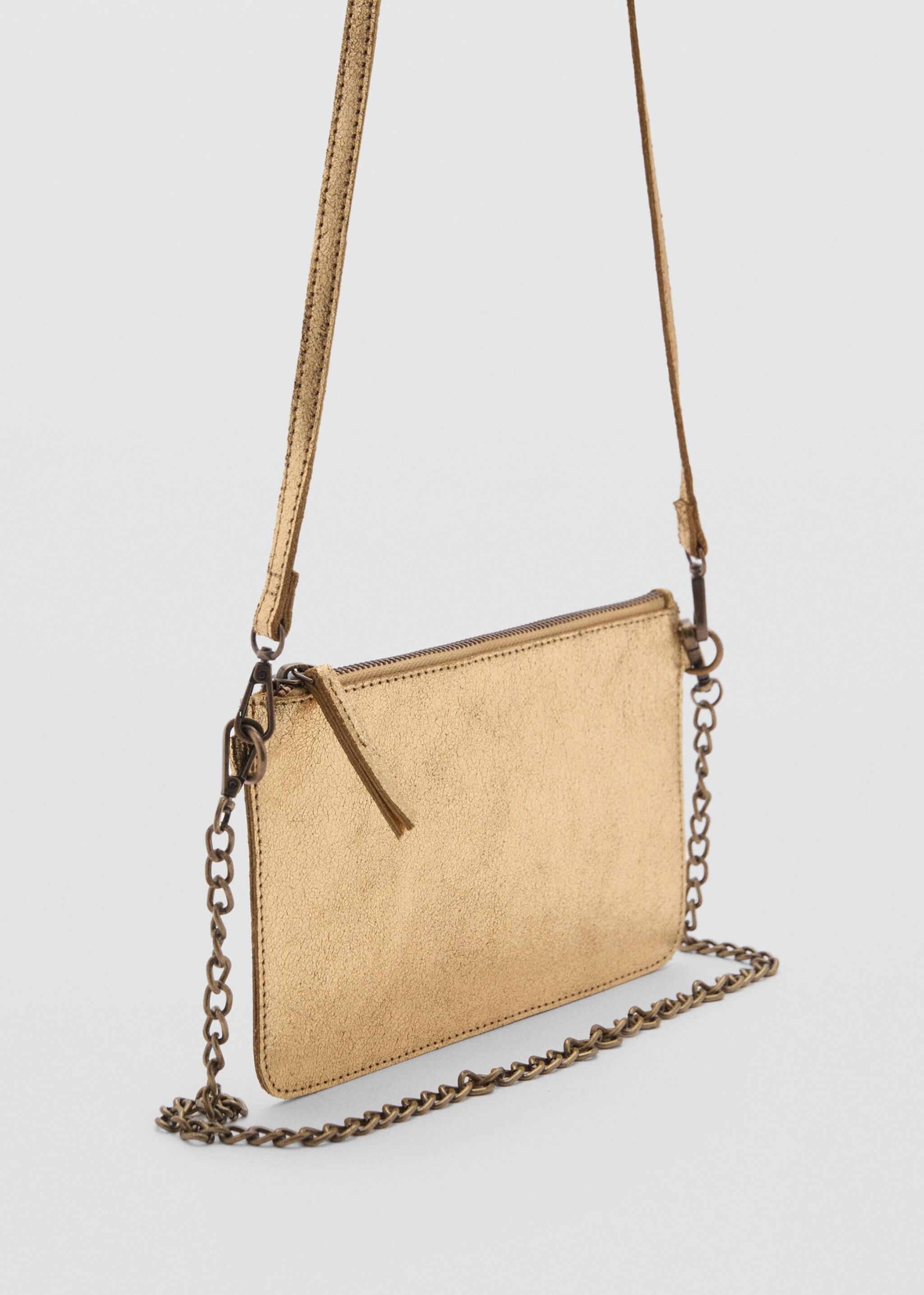 Leather metallic bag - Medium plane