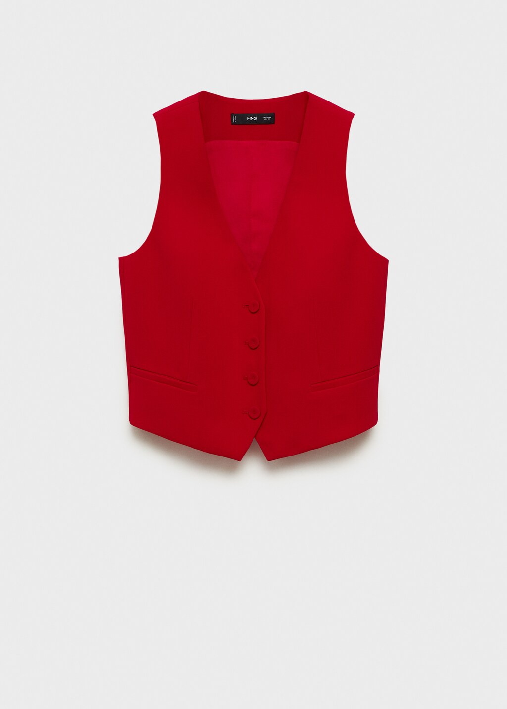 アウターその他 MSGM Woman Waistcoat Red 3841MDW01257106 18 MakeMeChic Women's Suit Vest Top Sleeveless V Neck Blazer
