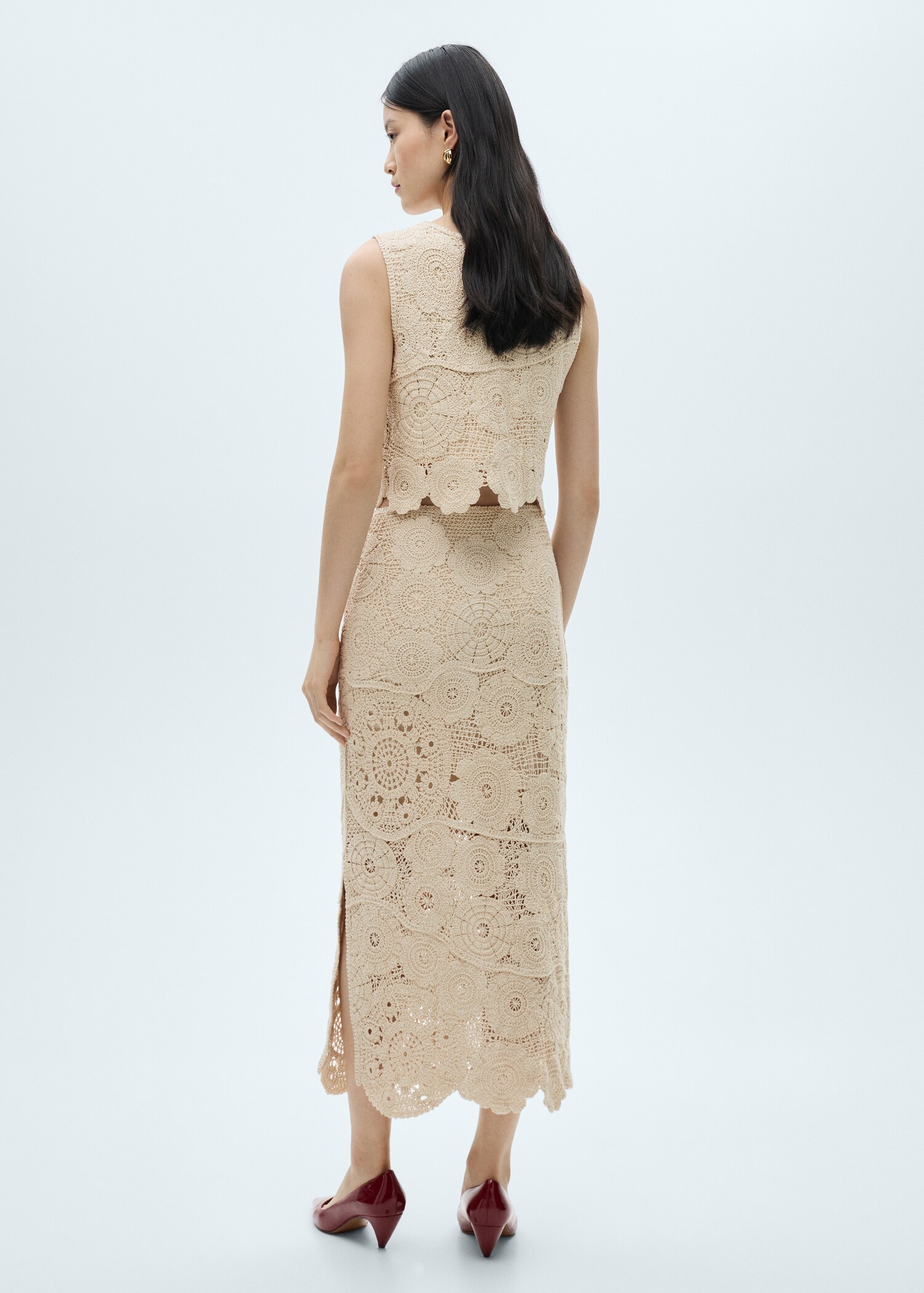 Floral crochet midi-skirt - Reverse of the article
