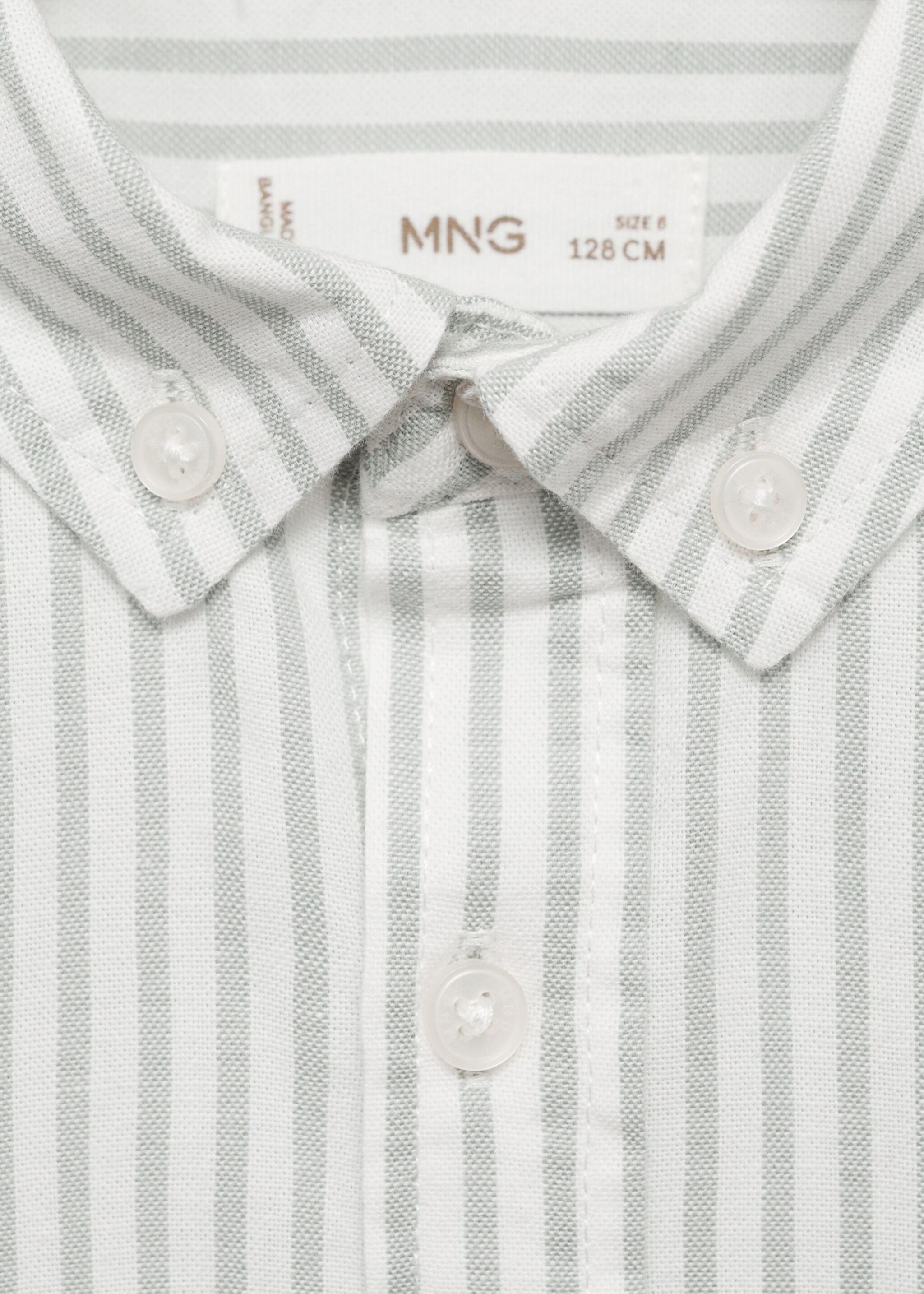 Hemd aus 100 % Baumwolle mit Oxford-Streifen - Detail des Artikels 8