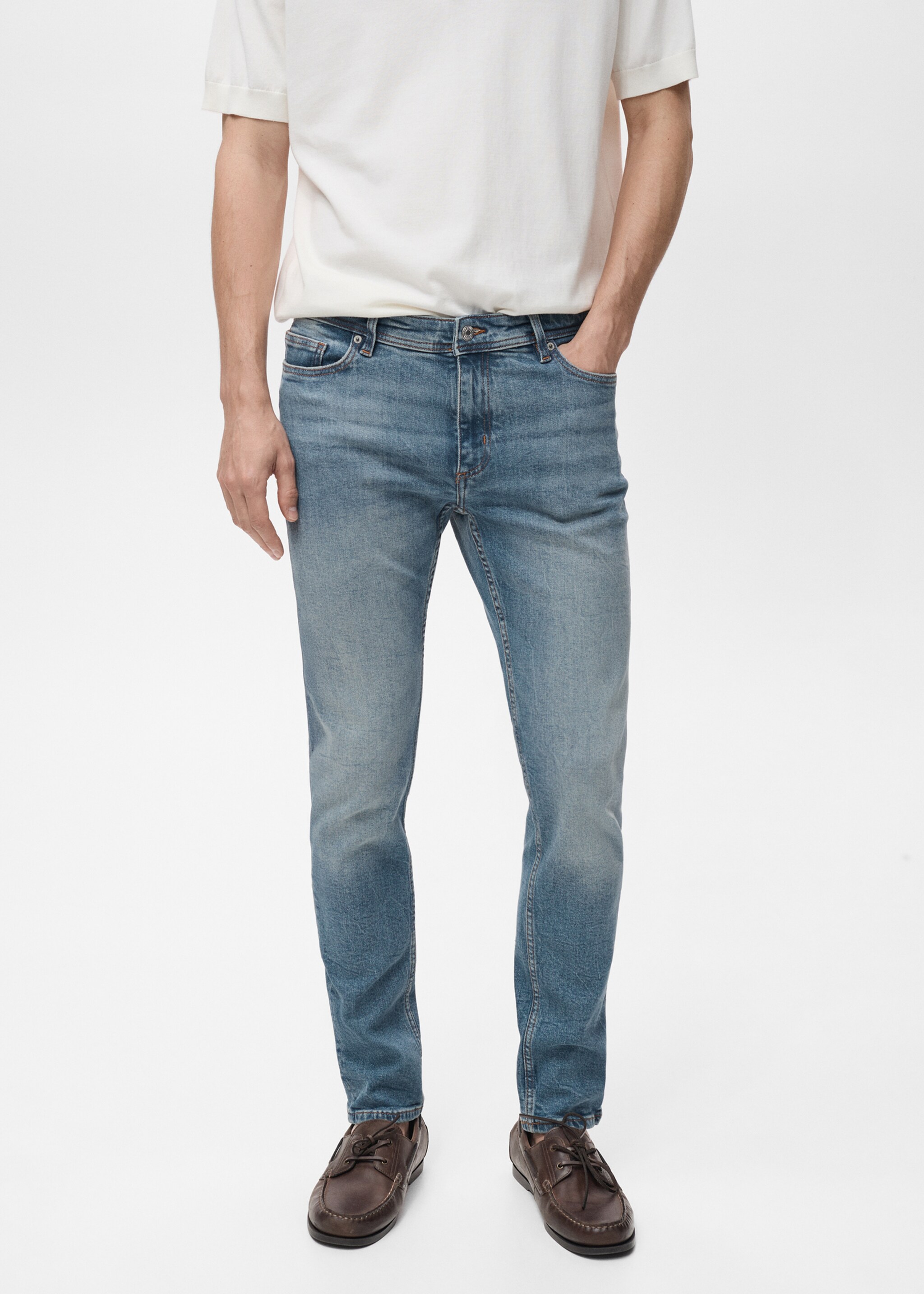 Jan slim-fit faded medium-wash Jeans - Medium plane
