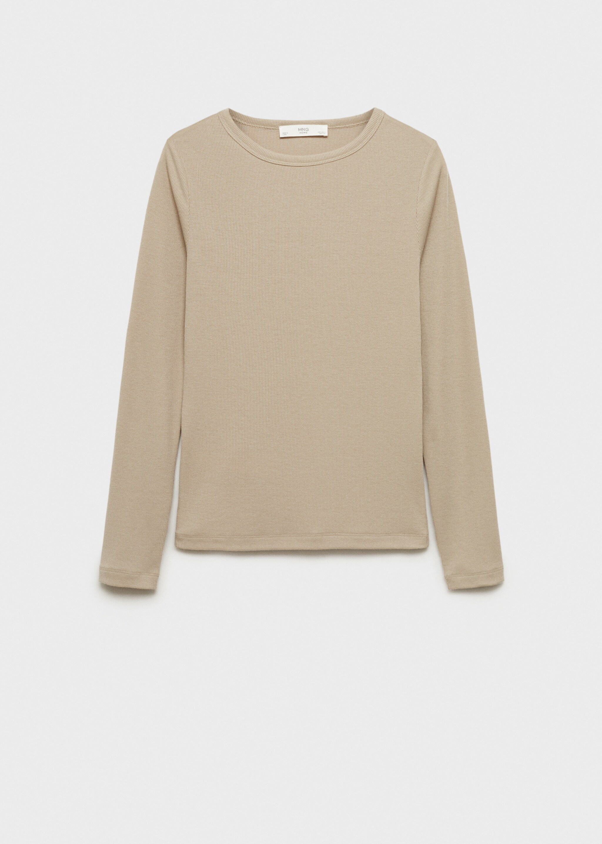 Rib-knit round-neck t-shirt - Article without model