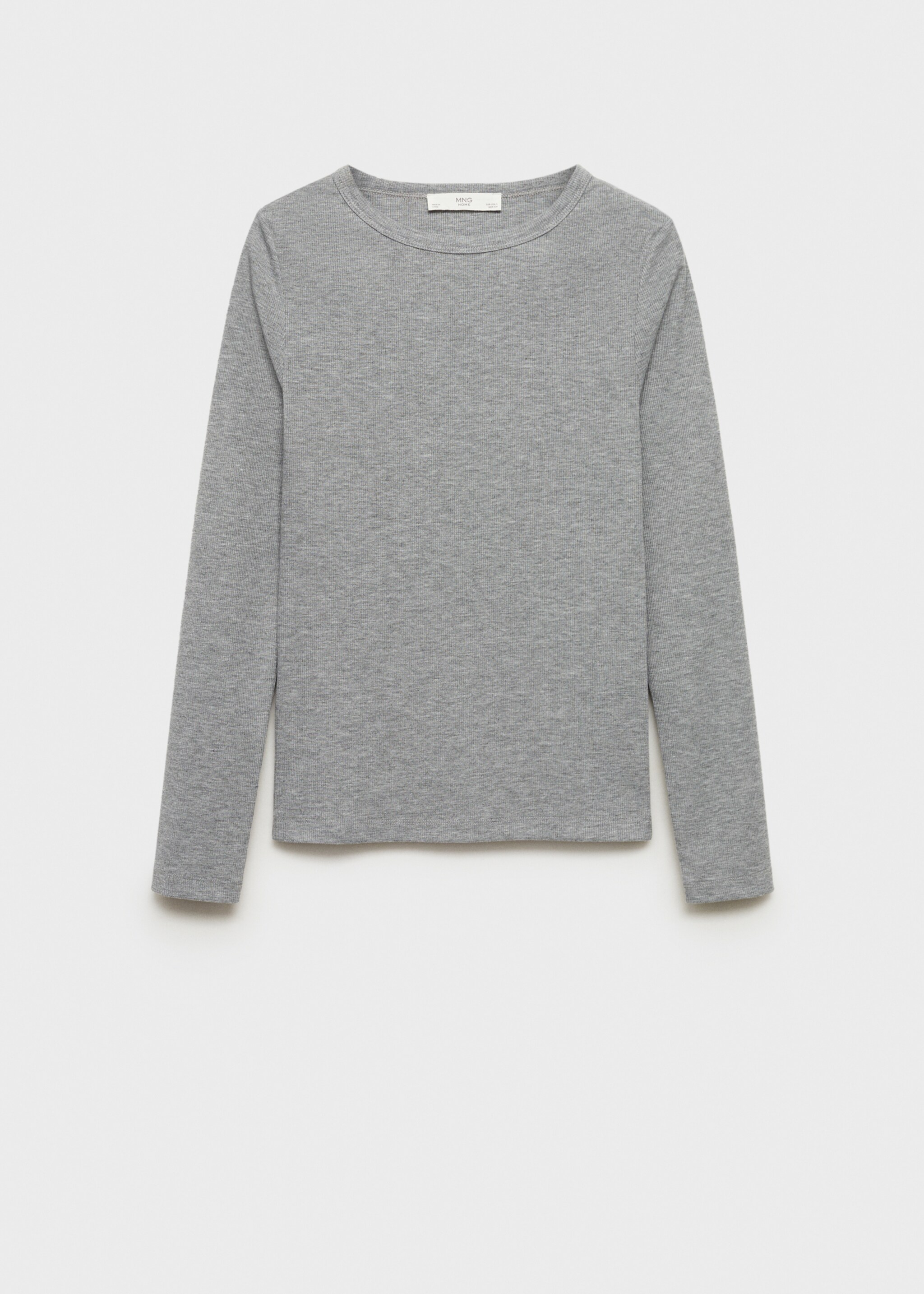 Rib-knit round-neck t-shirt - Article without model