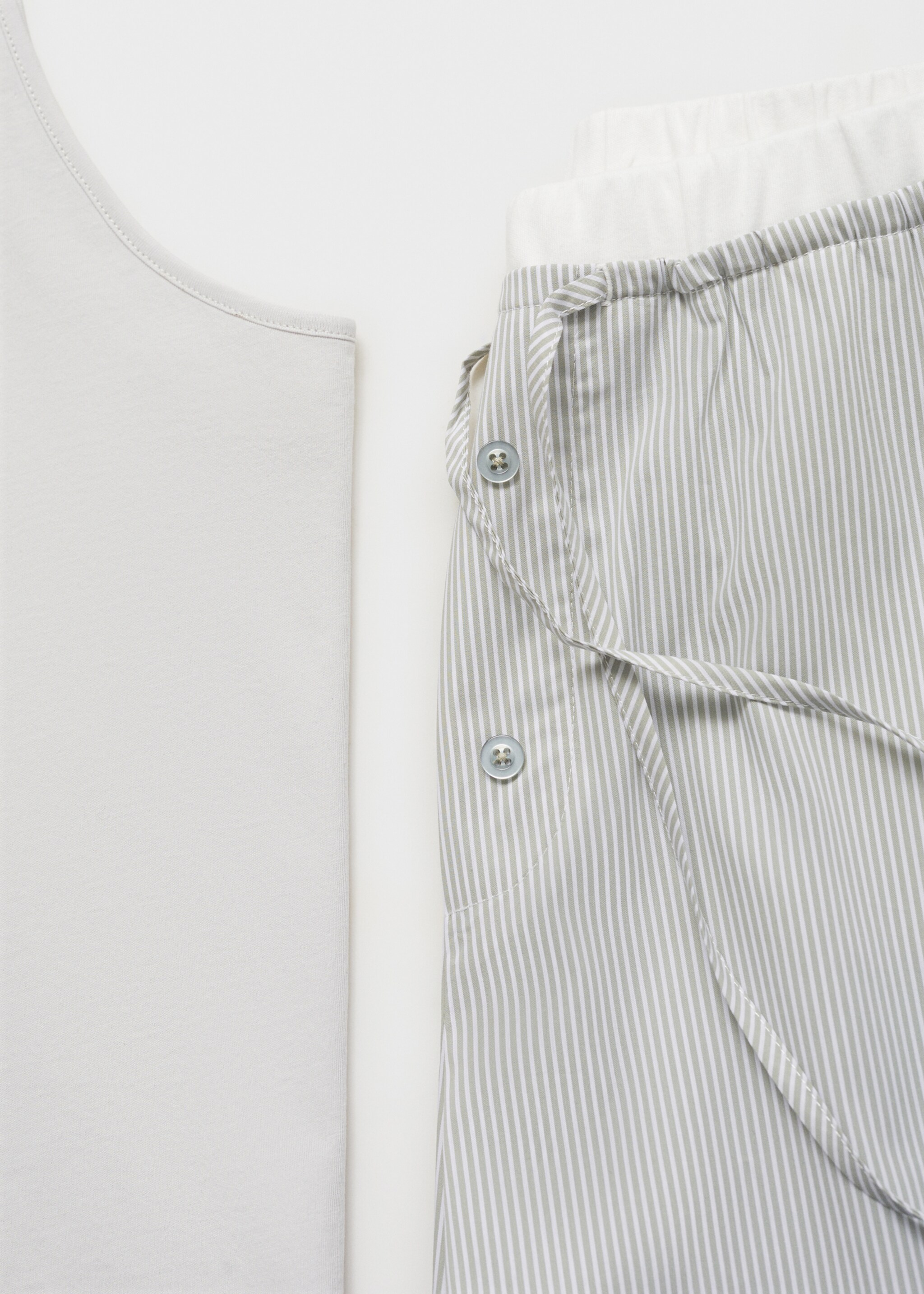 Striped pyjama shorts with elasticated detail - Details of the article 0