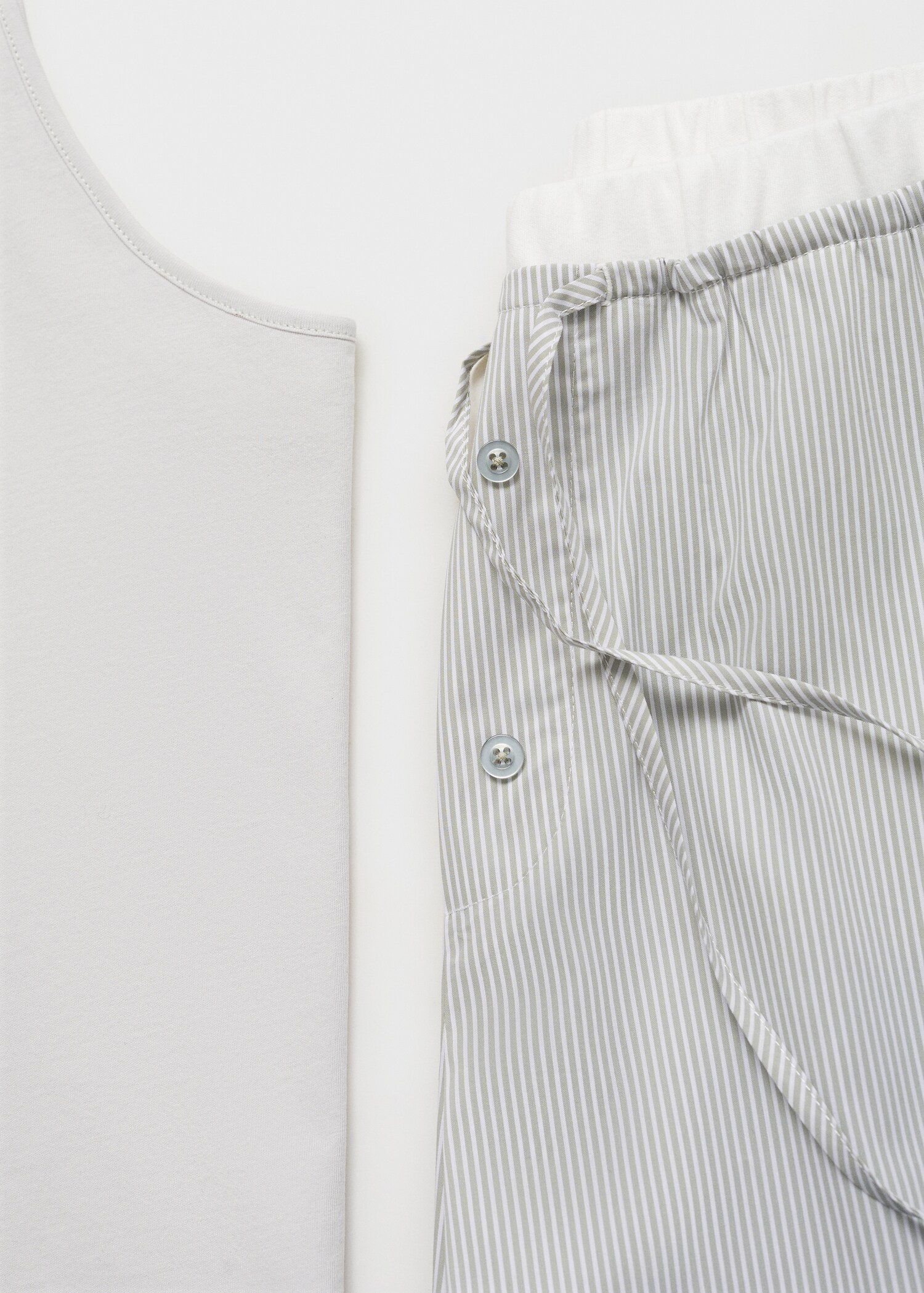 Striped pyjama shorts with elasticated detail - Details of the article 0