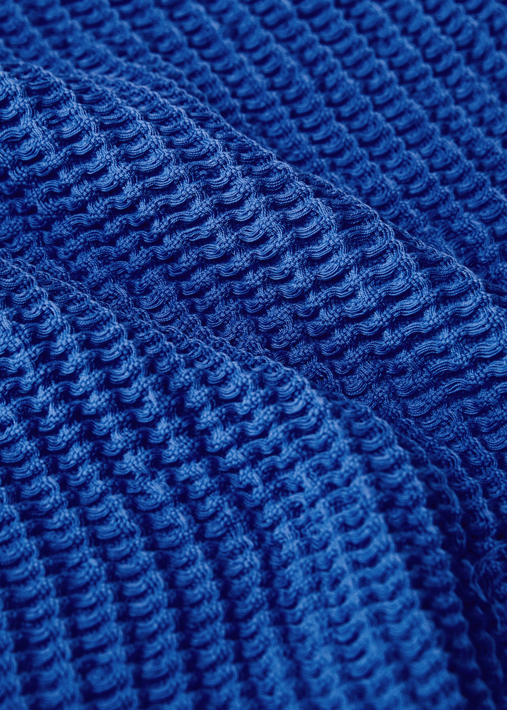 Manta waffle algodón - Detalle del artículo 2, Azul marino. Ref: 87092928-00.