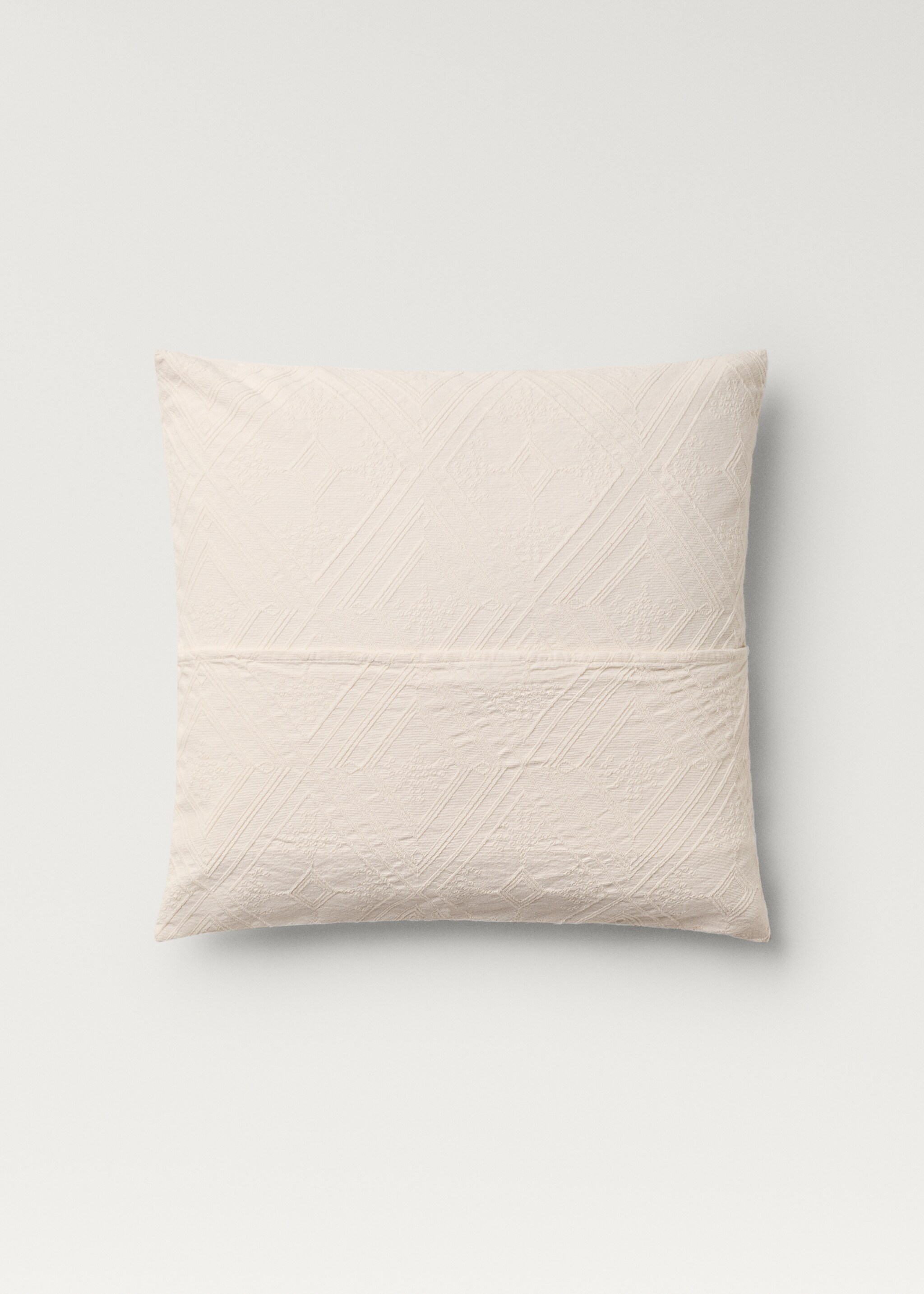 Cotton jacquard rhombus cushion cover 60x60 cm - Details of the article 1