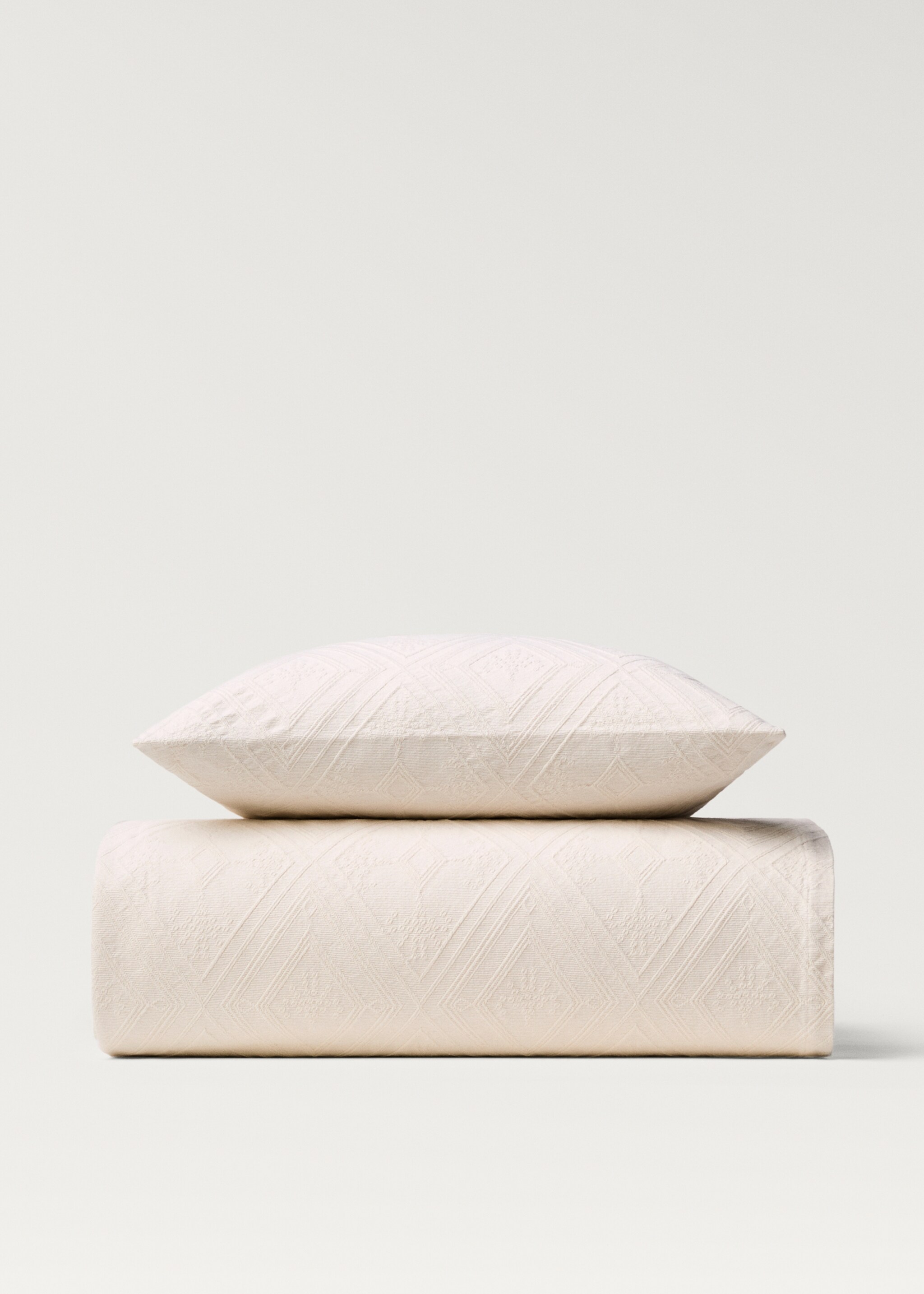 Cotton jacquard rhombus cushion cover 60x60 cm - Details of the article 5
