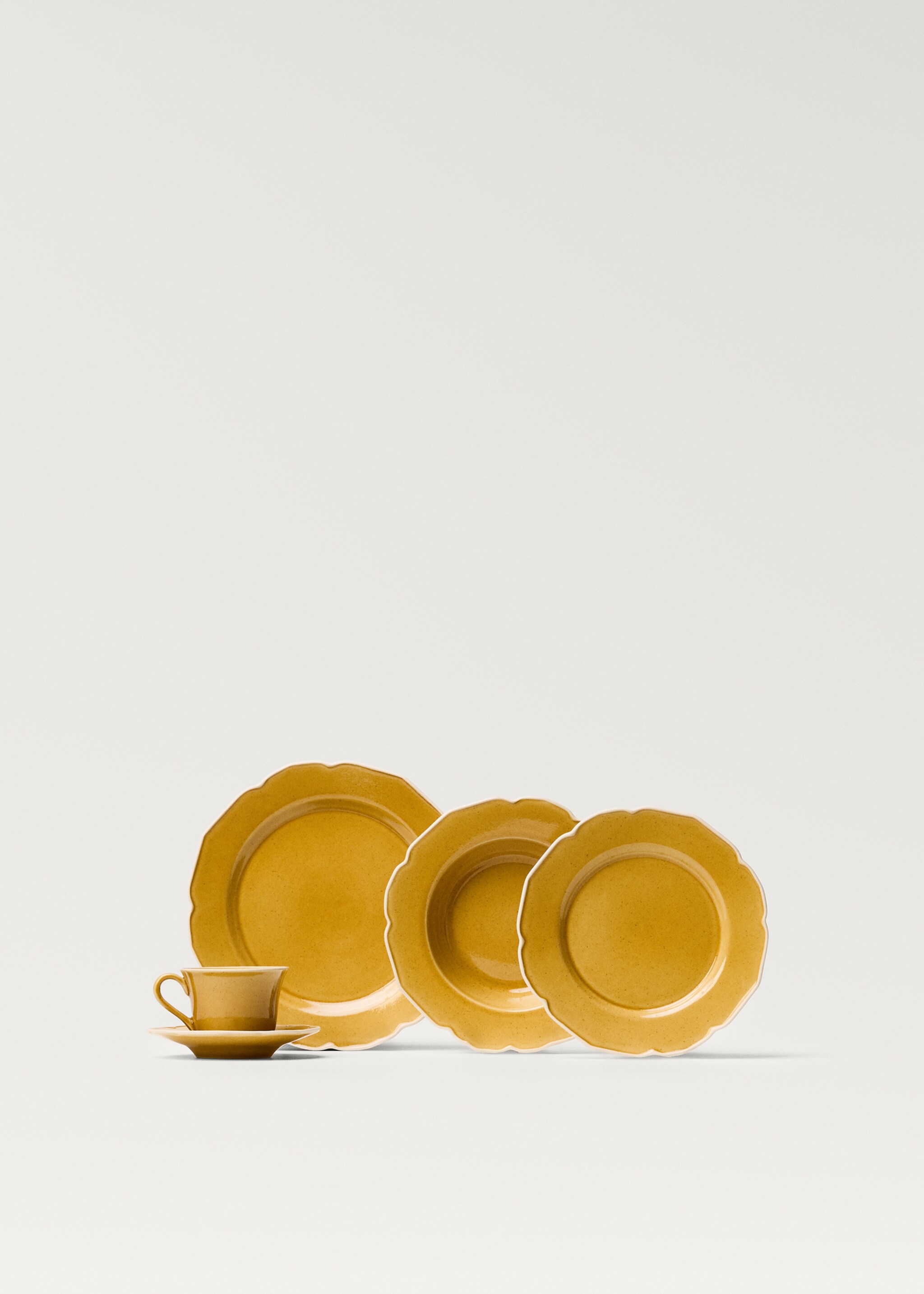 Stoneware flat plate with wavy design - Details of the article 3