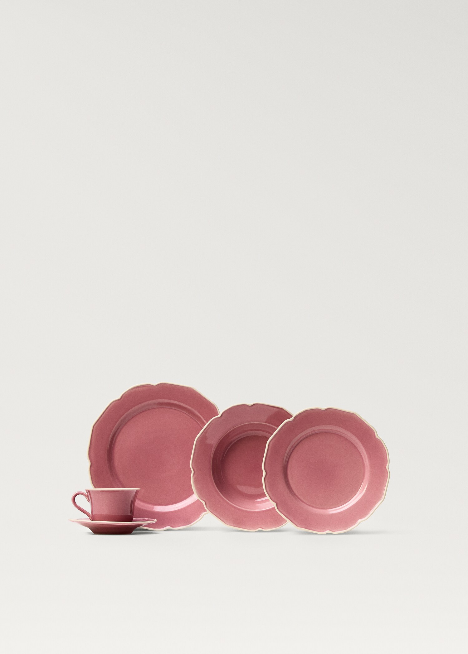 Stoneware flat plate with wavy design - Details of the article 3