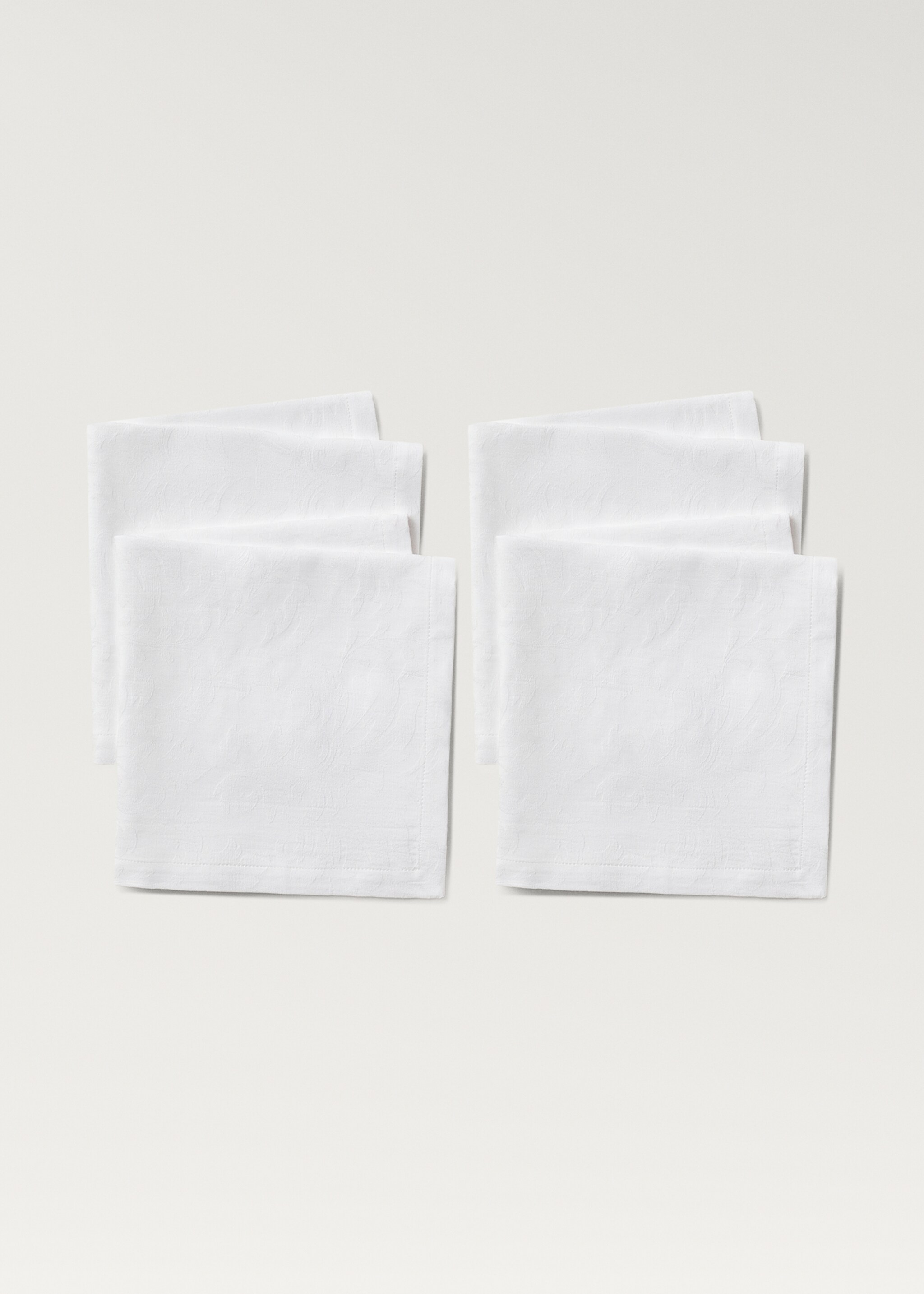 Cotton jacquard floral napkins - Details of the article 1