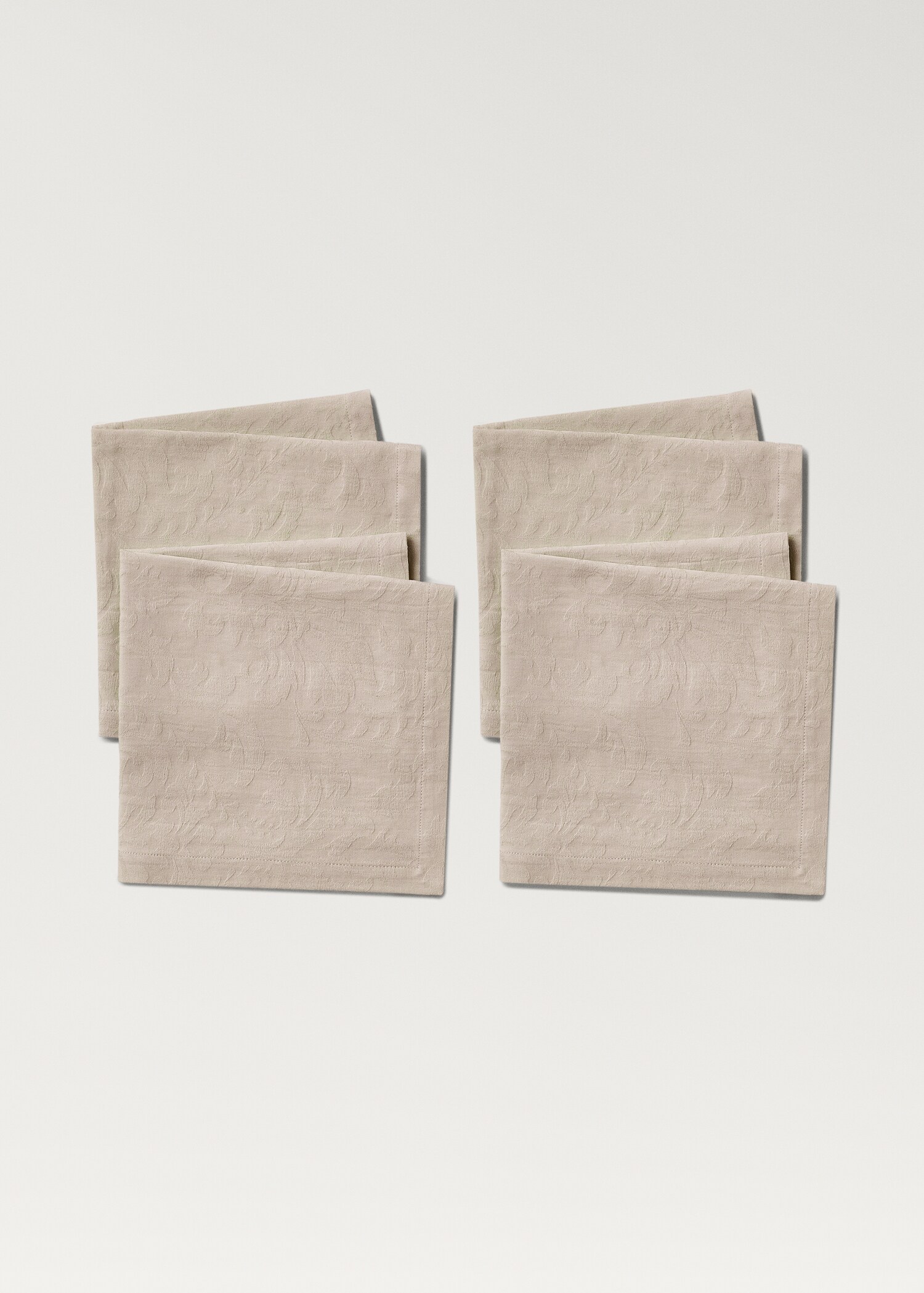 Serviettes de table en coton jacquard fleuri - Détail de l'article 1