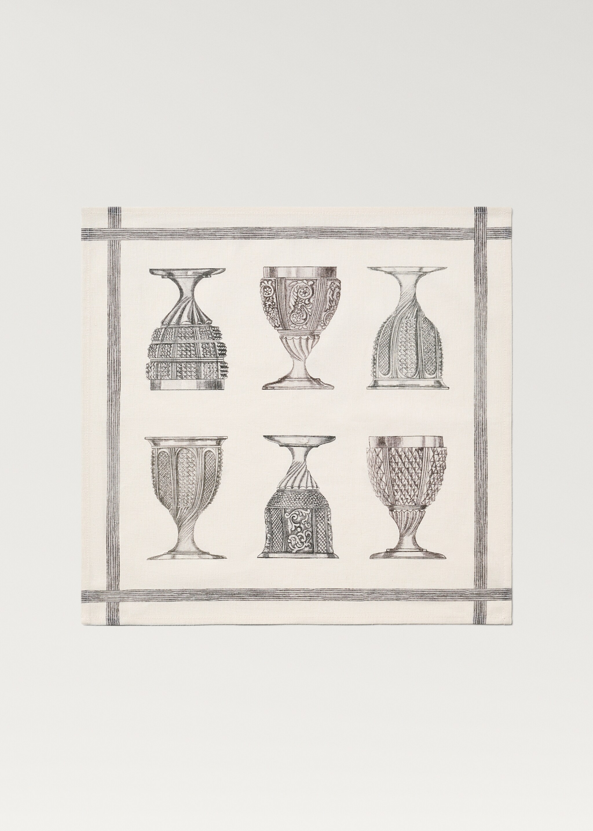 Cotton linen napkins with glasses print - Article without model
