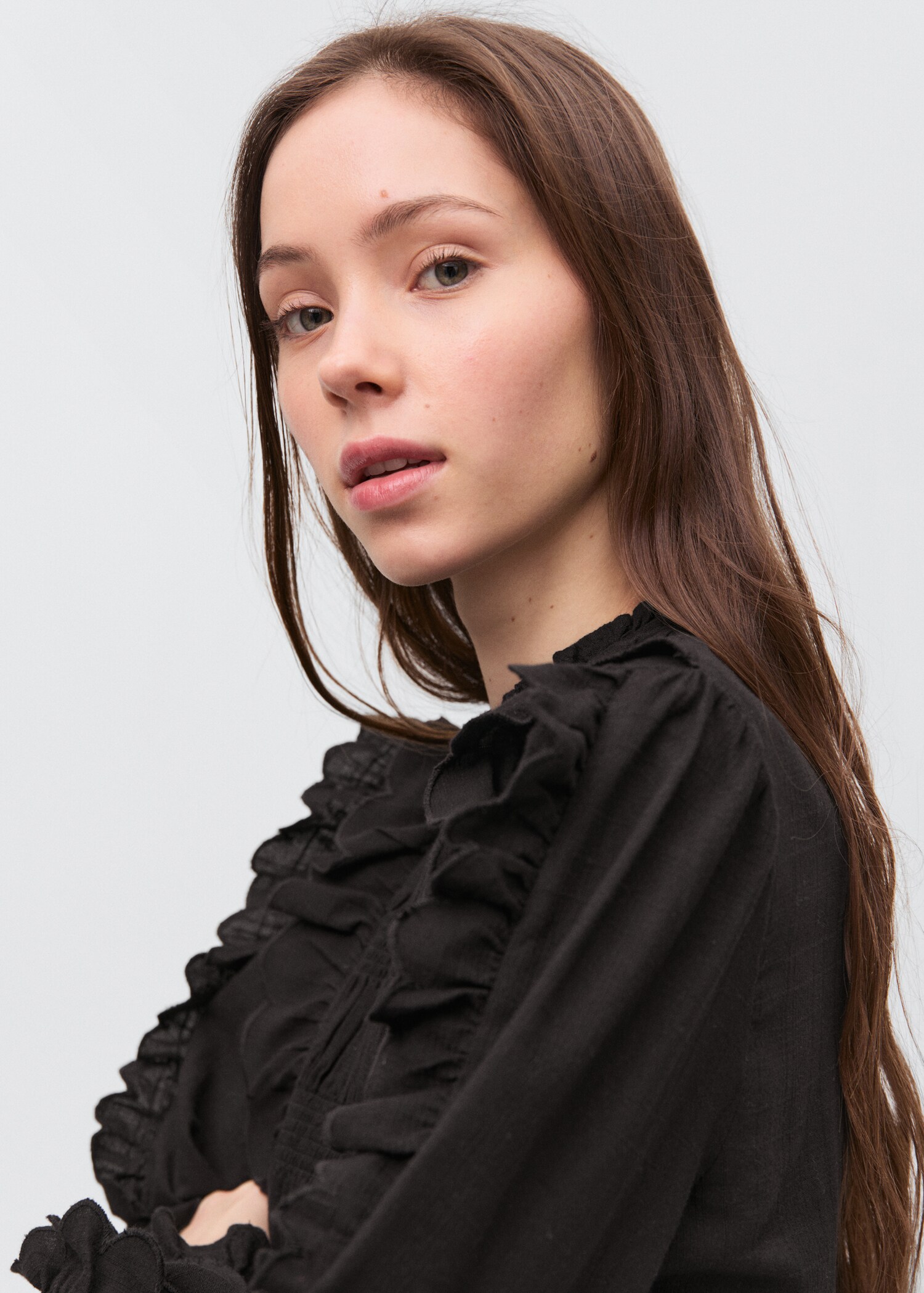 Ruched blouse with ruffles - Details of the article 1