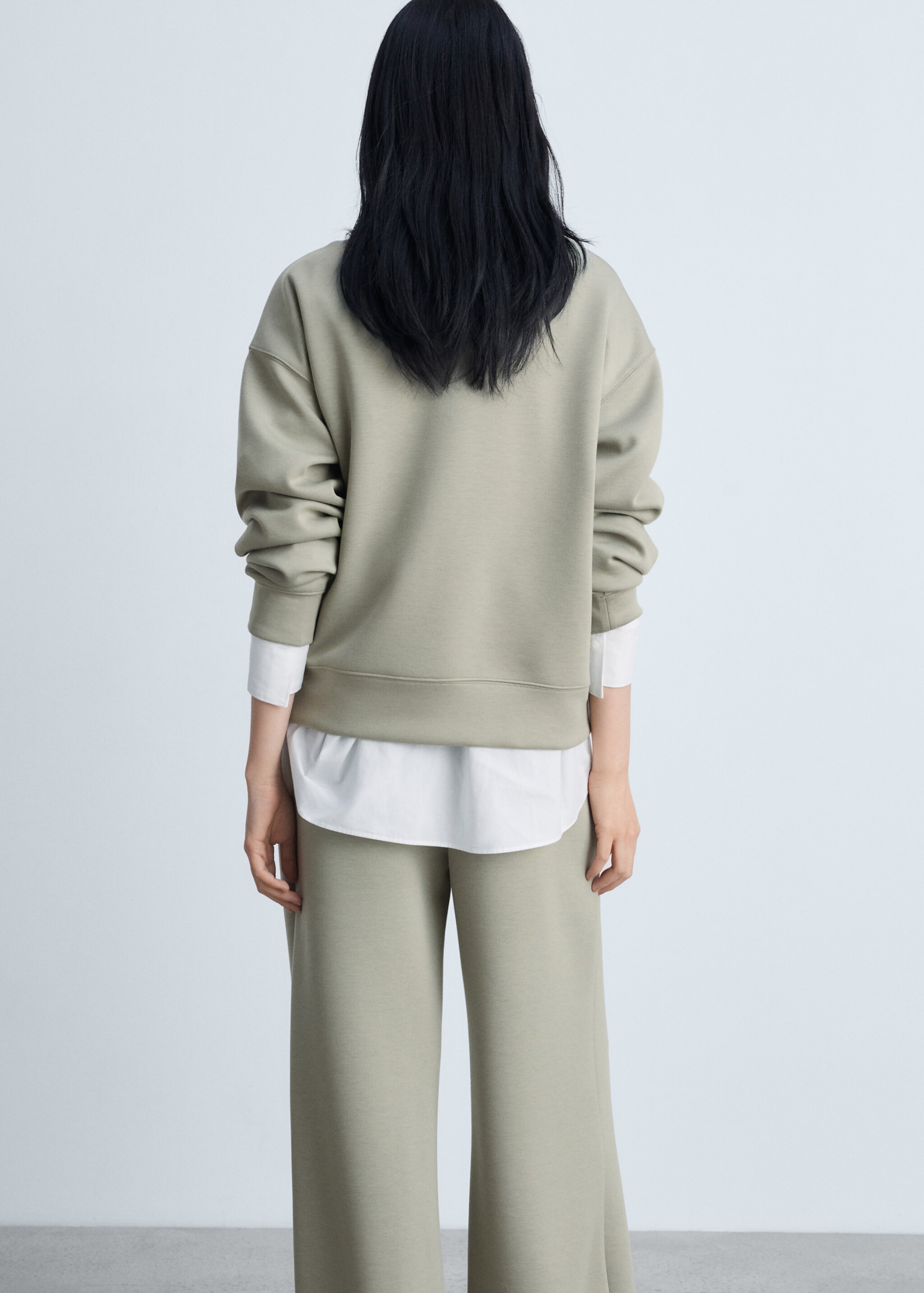 Knitted zip-neck sweatshirt - Reverse of the article