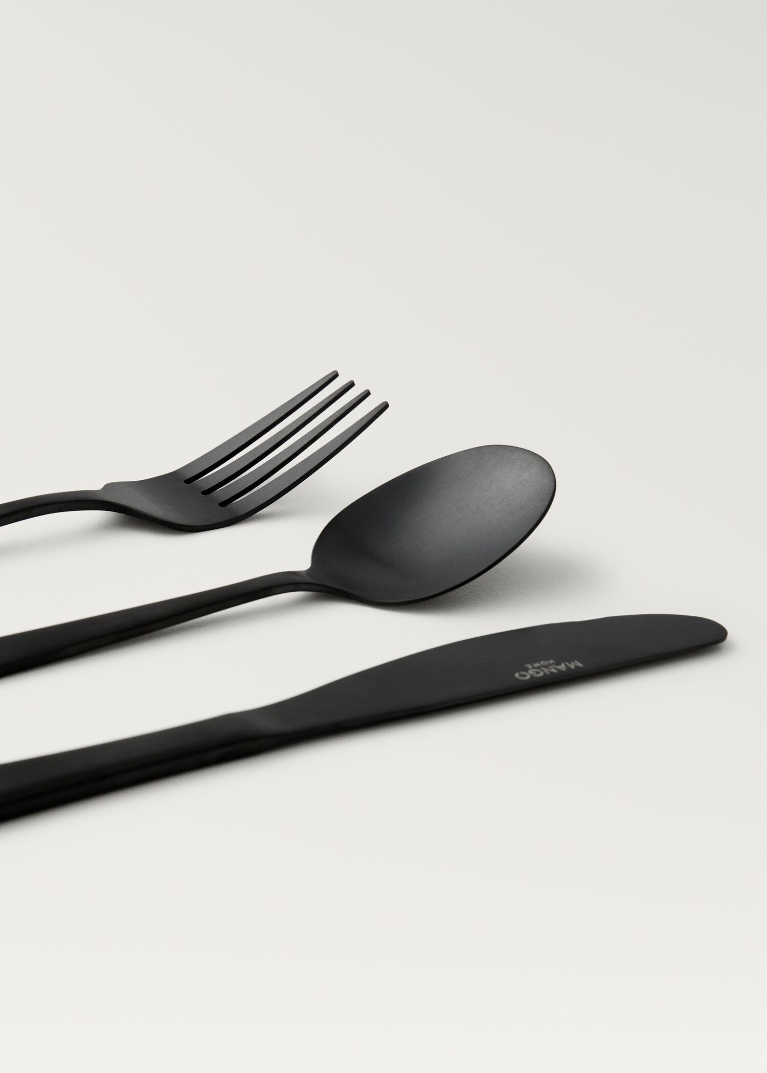 3-piece matte finish steel cutlery set - Details of the article 1