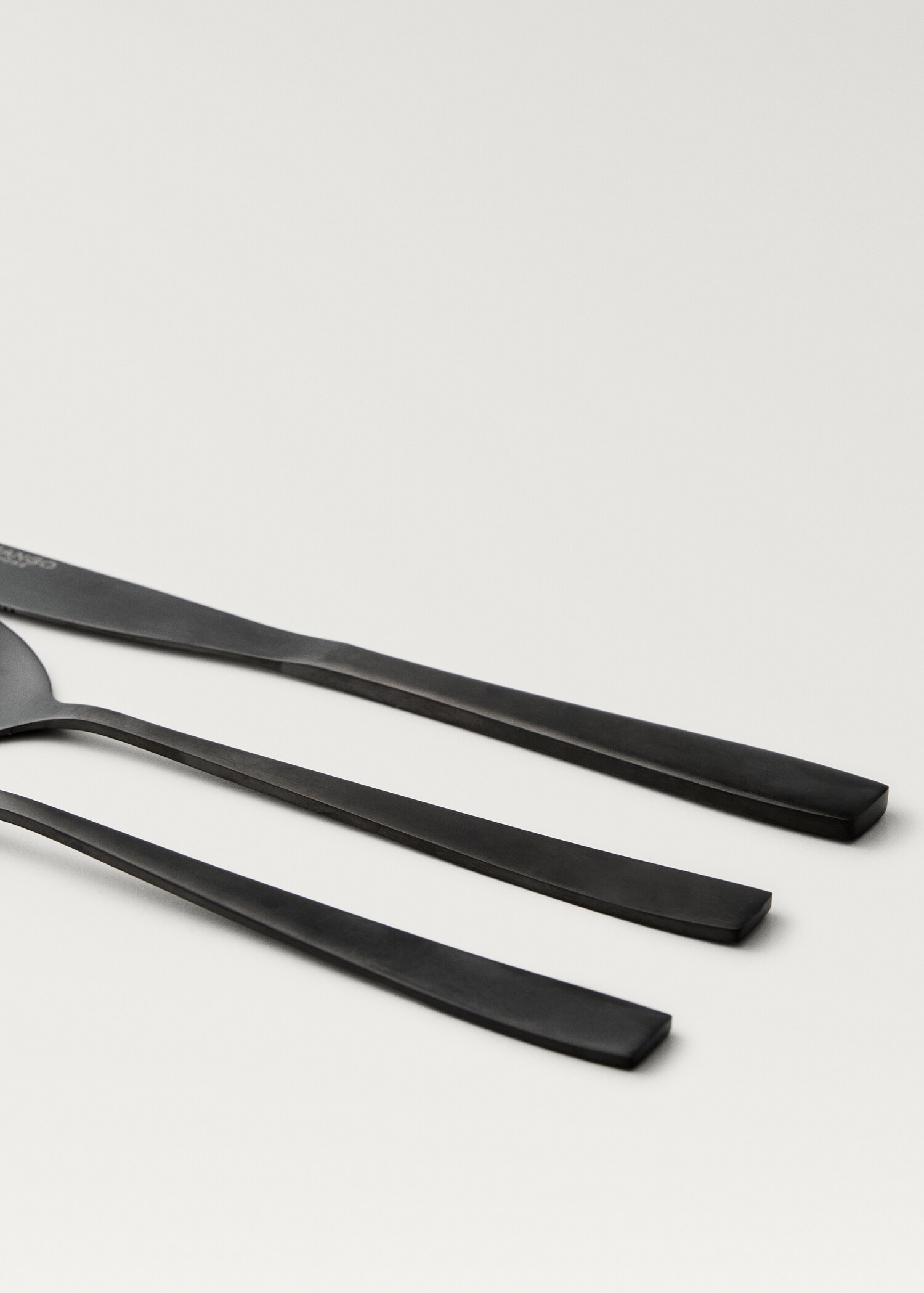 3-piece matte finish steel cutlery set - Details of the article 2