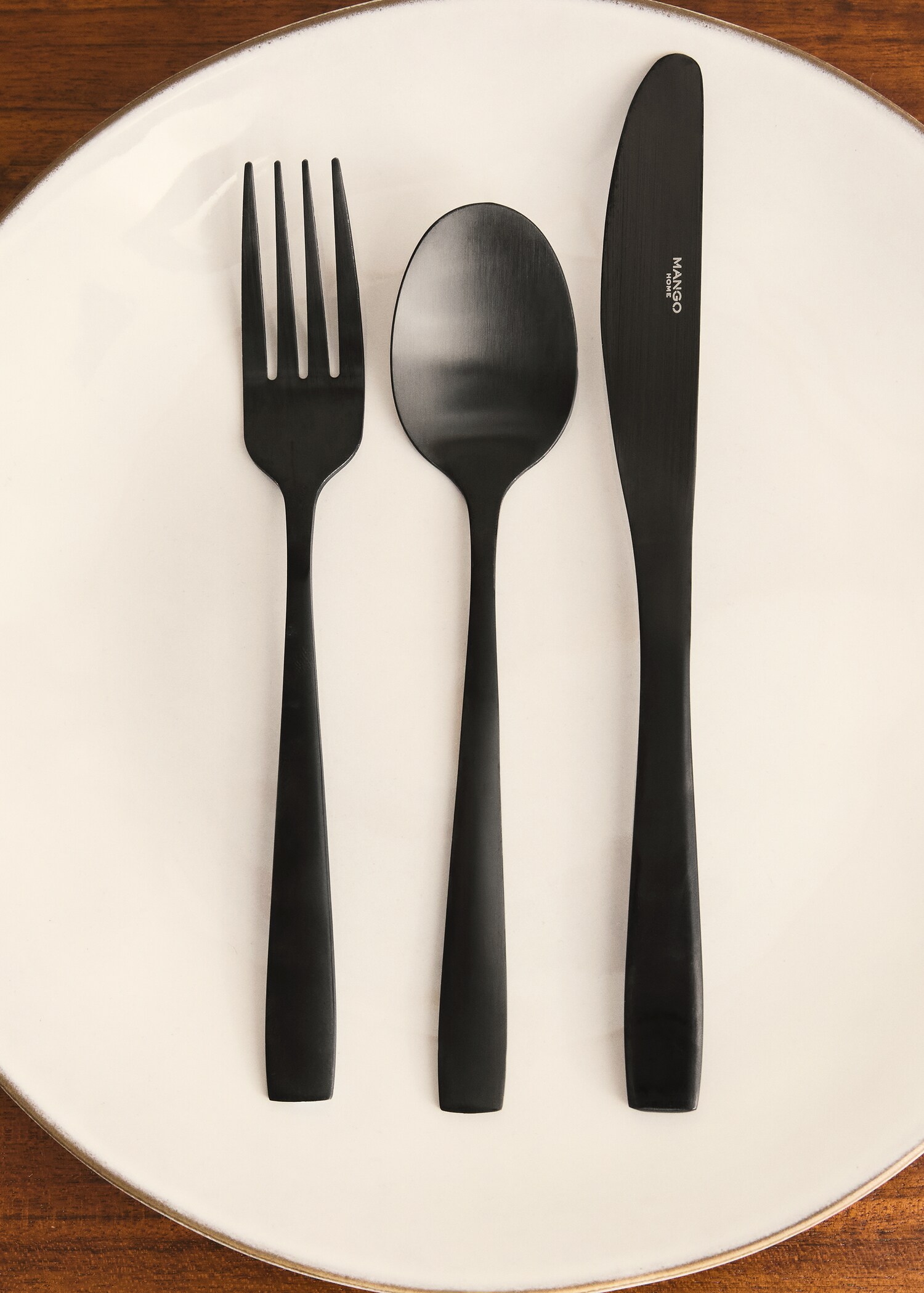 3-piece matte finish steel cutlery set - Details of the article 7