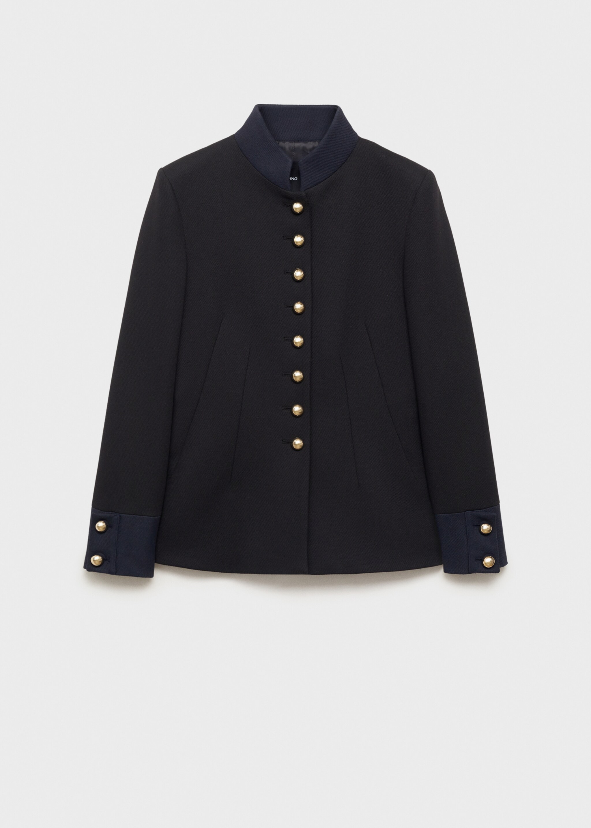 Jacket with jewel-button strip collar - Article without model